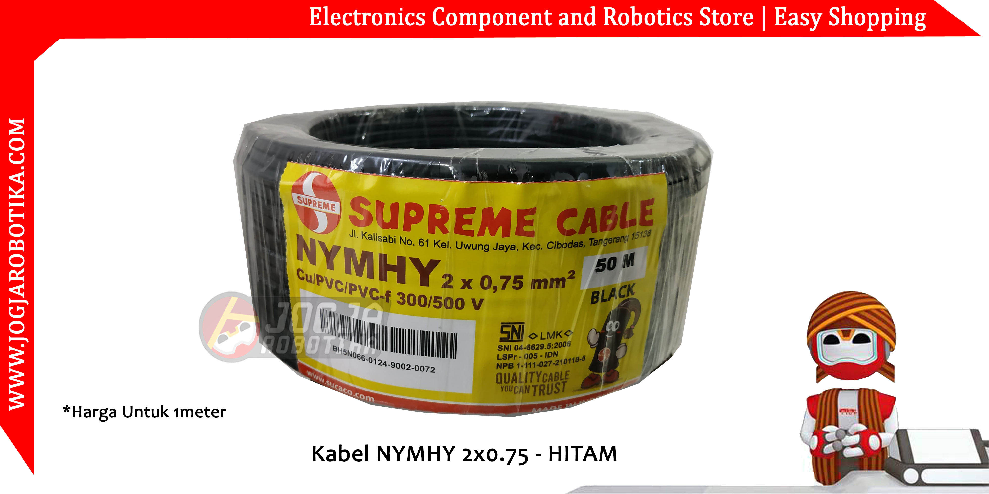 Kabel NYMHY 2x0.75 - Hitam
