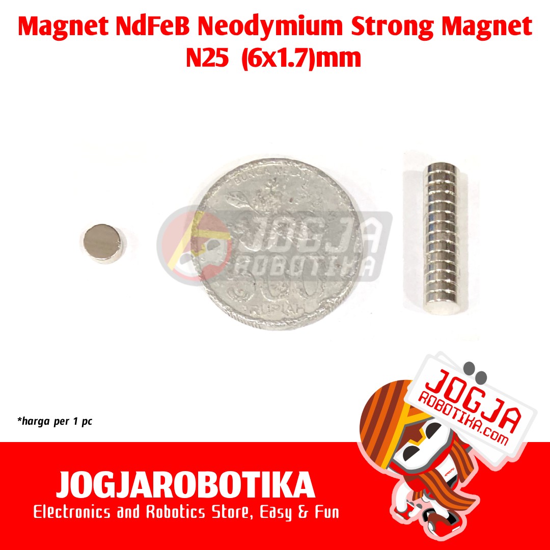 MAGNET N25 BULAT (6X1.7)MM - NDFEB NEODYMIUM STRONG MAGNET