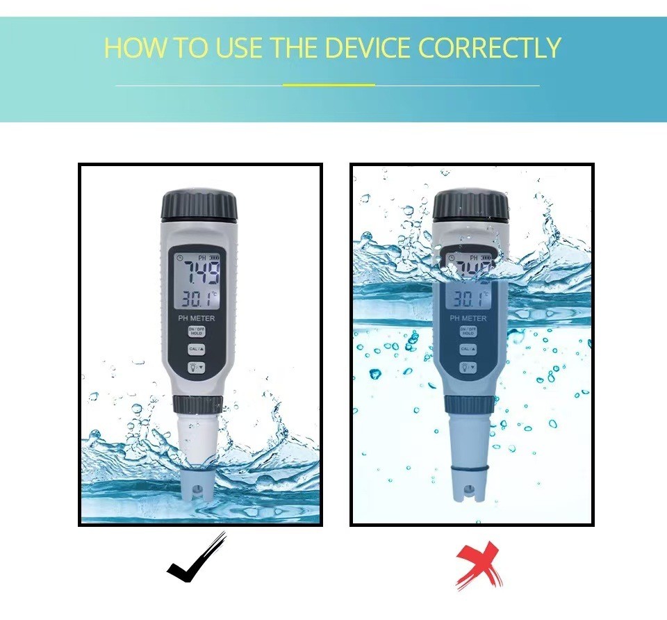 SMART SENSOR pH Meter + Temperature Meter Easy to Use Portable PH818