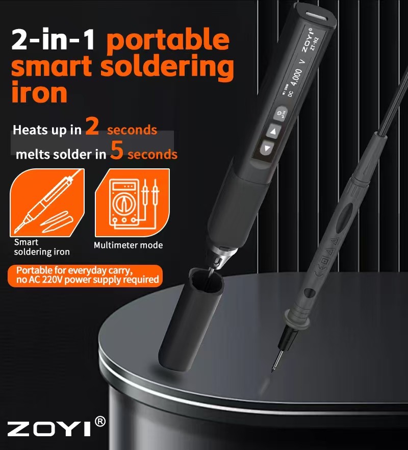 ZOYI ZT-N2 2 in 1 Portable Intelligent Soldering Iron With Multitester