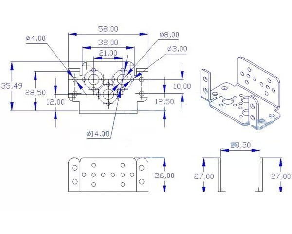 Multifunctional Bracket Bipedal Robot Bracket Steering Gear Bracket