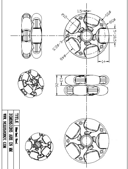 Omni Wheel 14135 58mm