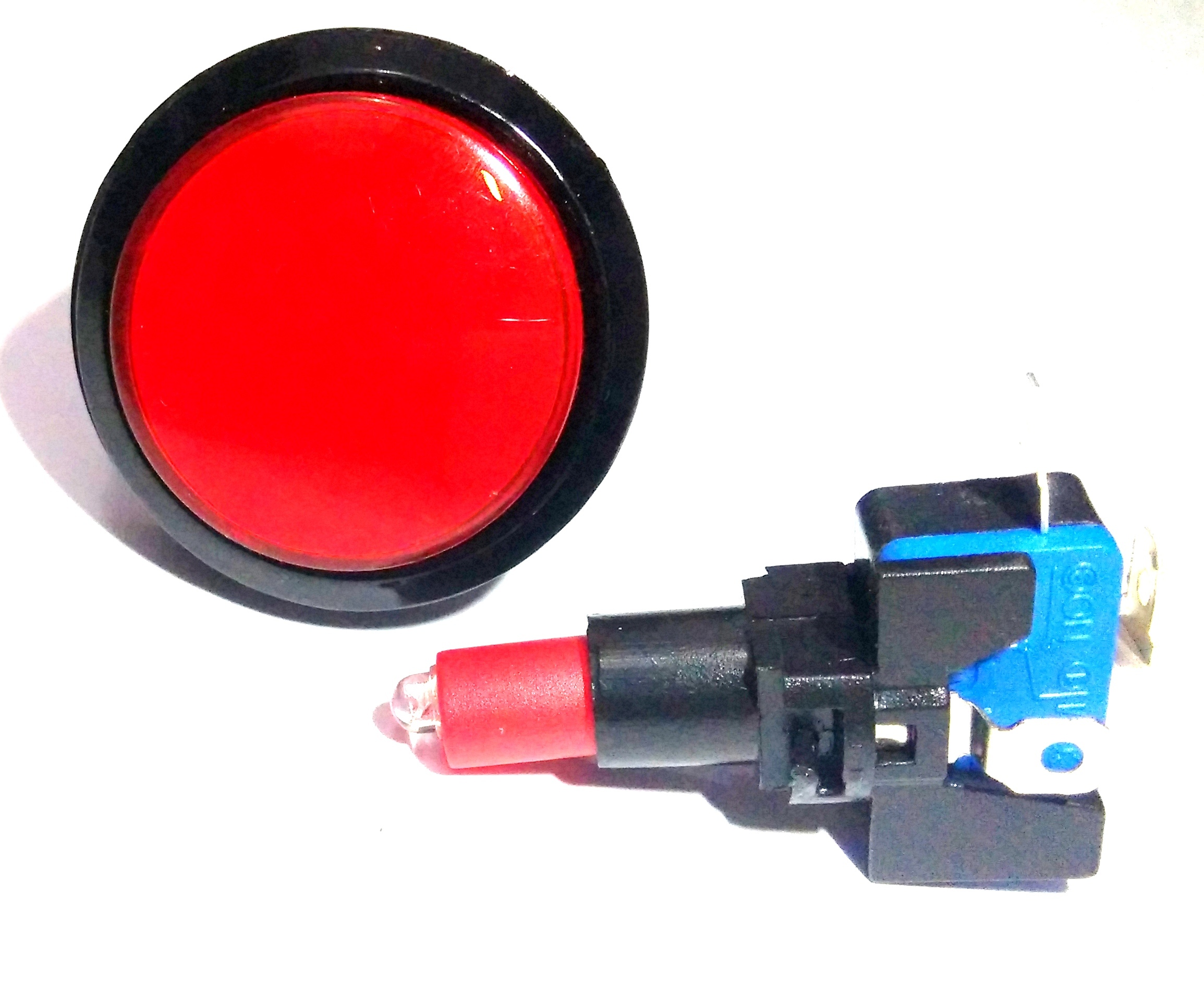 Tombol Acara Kuis Round Illuminated Push Button With LED 46mm-Red