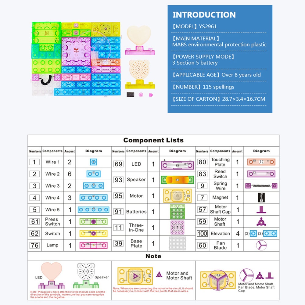 Integrated Circuit Building Blocks 115 Projects Electronic Playground Educational Toy Plastic Model Kits