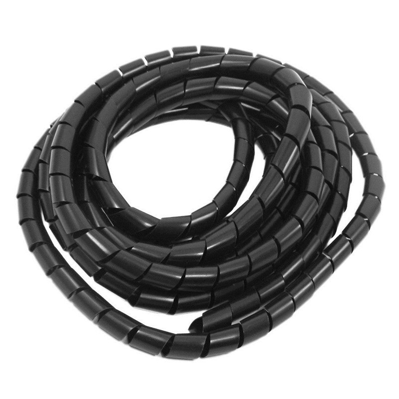 Pelindung Kabel Spiral Hitam / Spiral Wrapping Band 16mm Black