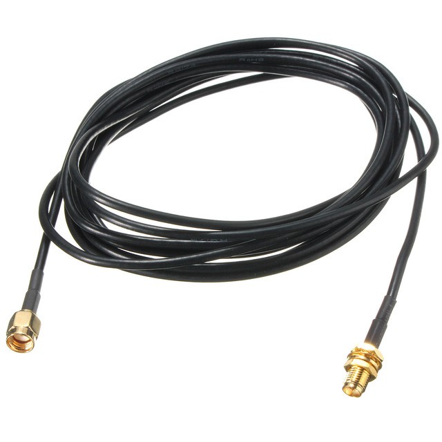 RP-SMA Male To Female RG174 Coaxial Wireless LAN WAN Router Antenna WiFi Extension Cable 3M