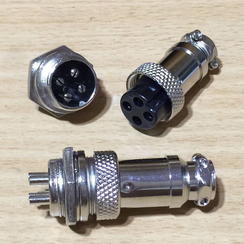 Aviation Plug 4-Pin 16mm GX16-4 Metal Male Female Panel Connector