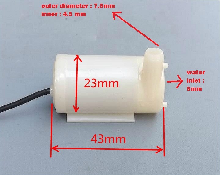 Pompa Mini Micro Submersible Water Pump 3V-5V DC Horizontal - Putih