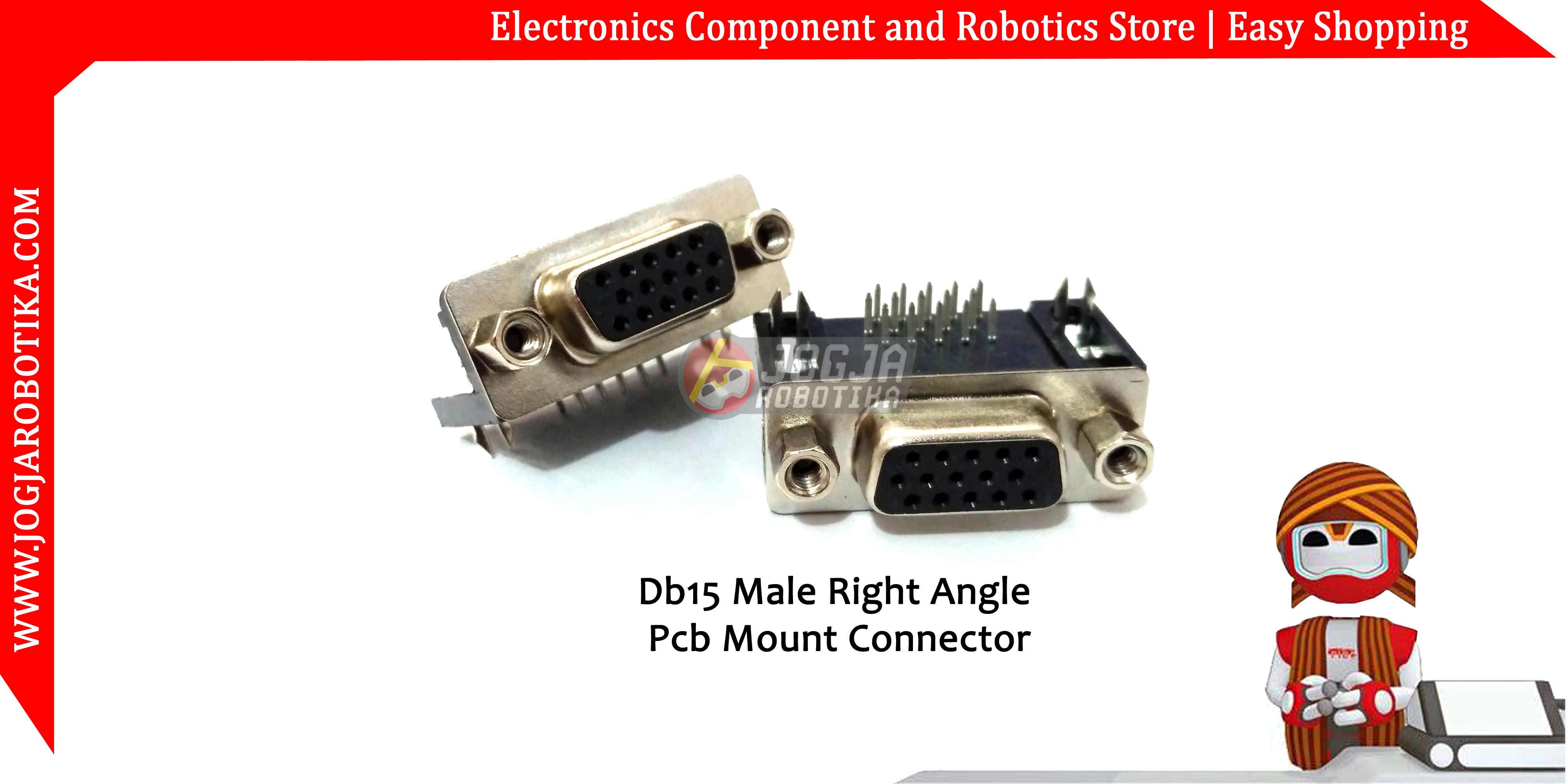 DB15 Female Right Angle Pcb Mount Connector