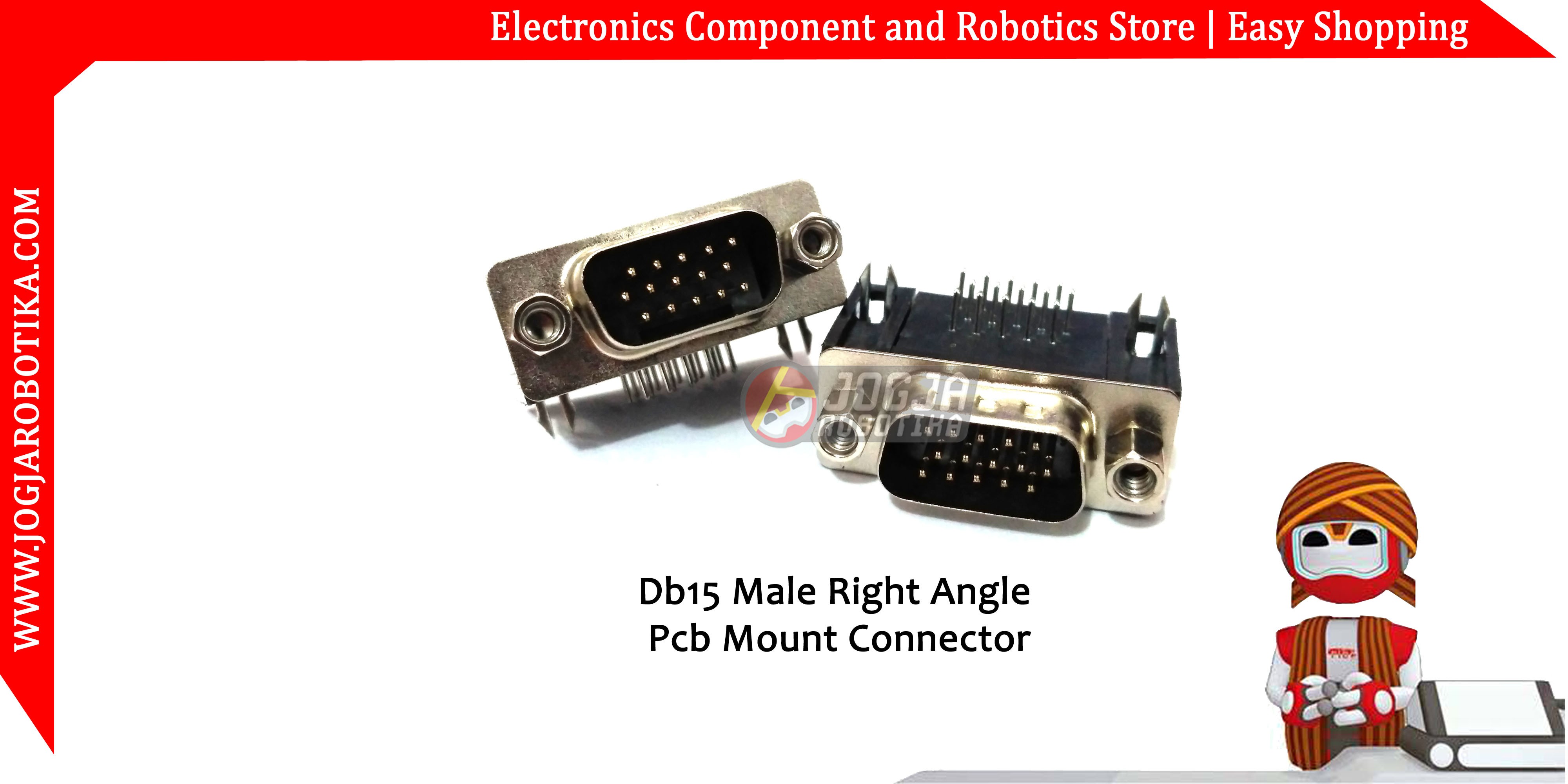 DB15 Male Right Angle Pcb Mount Connector