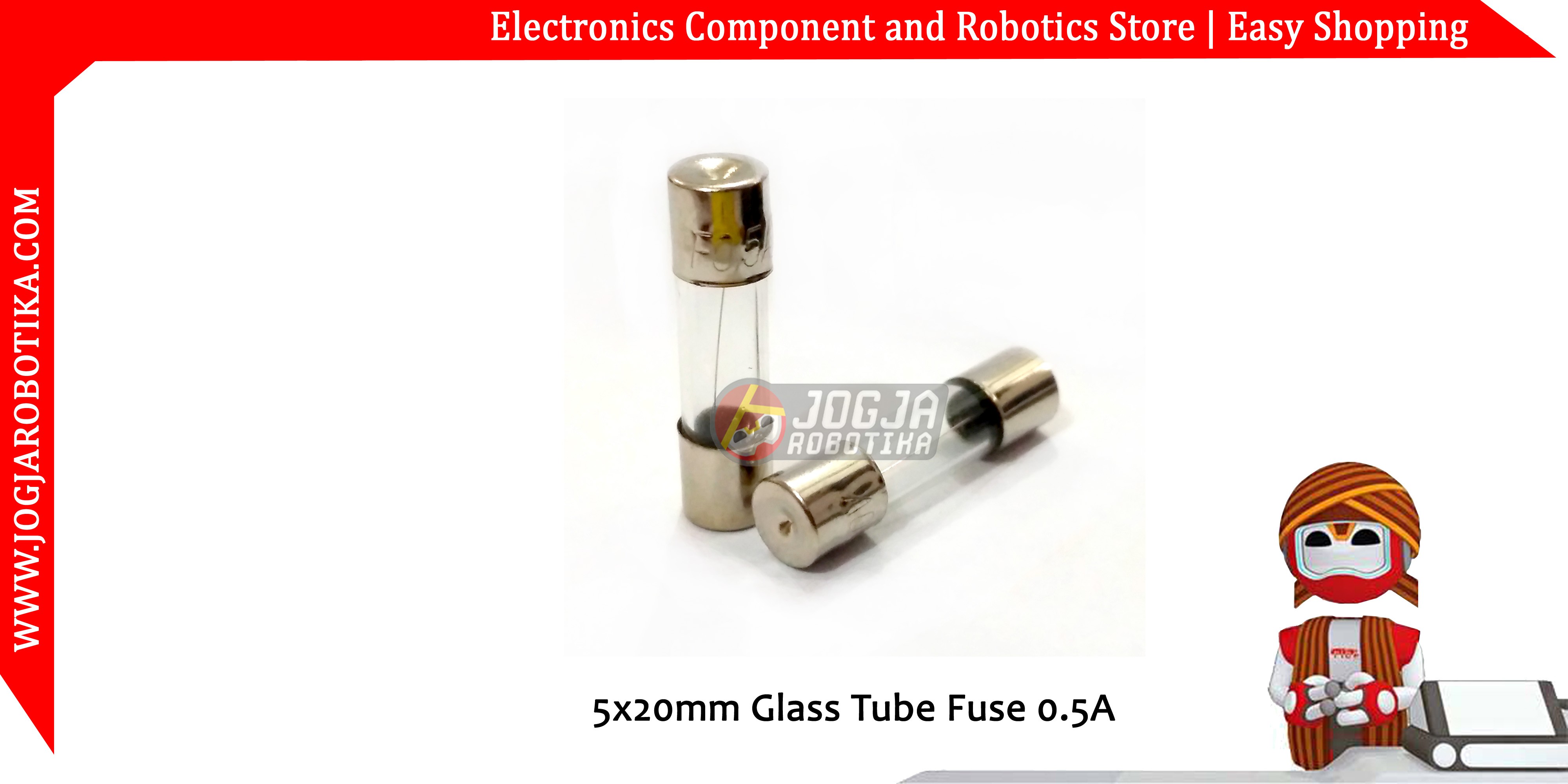 5x20mm Glass Tube Fuse 0.5A 250V