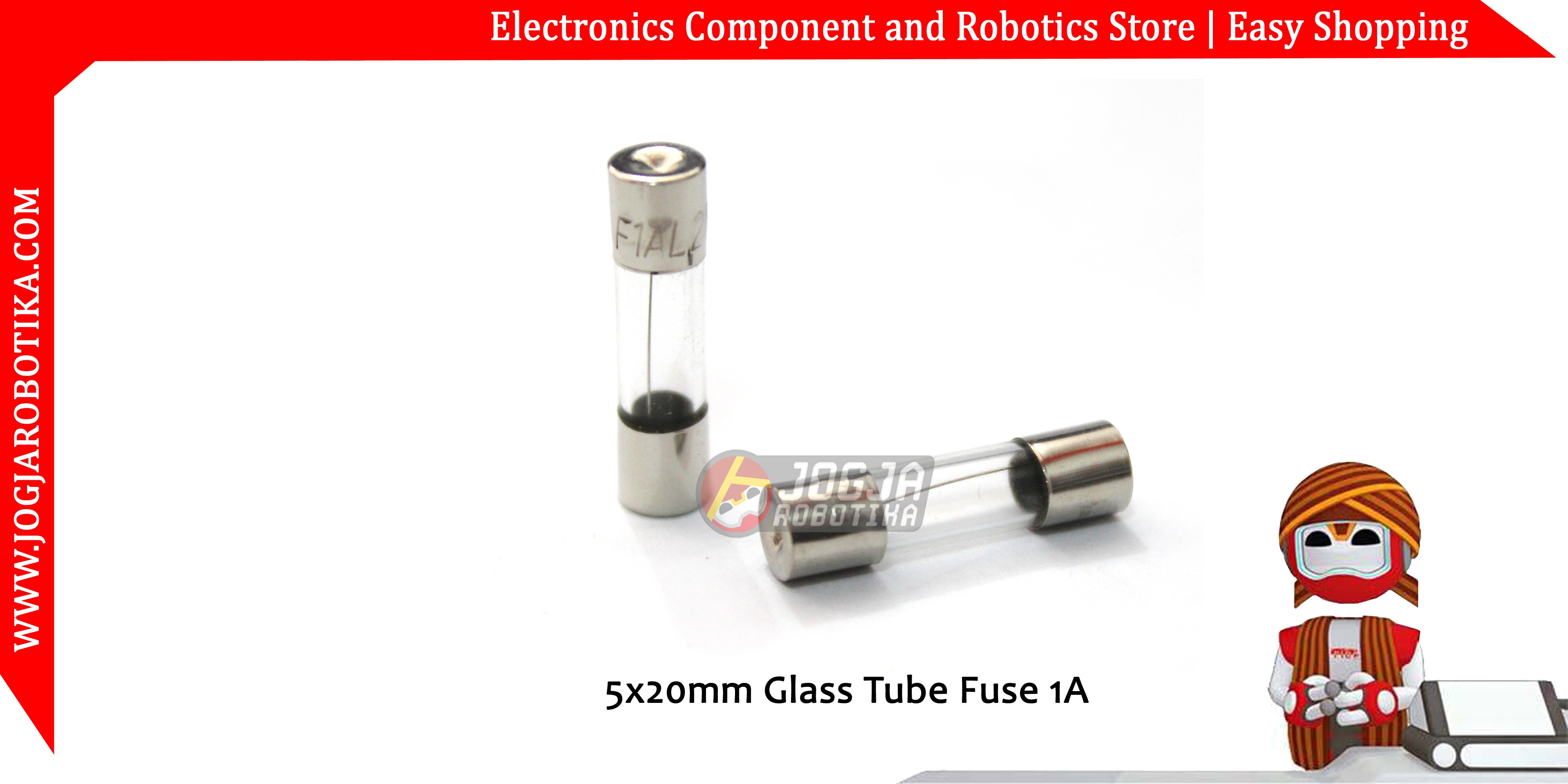 5x20mm Glass Tube Fuse 1A 250V