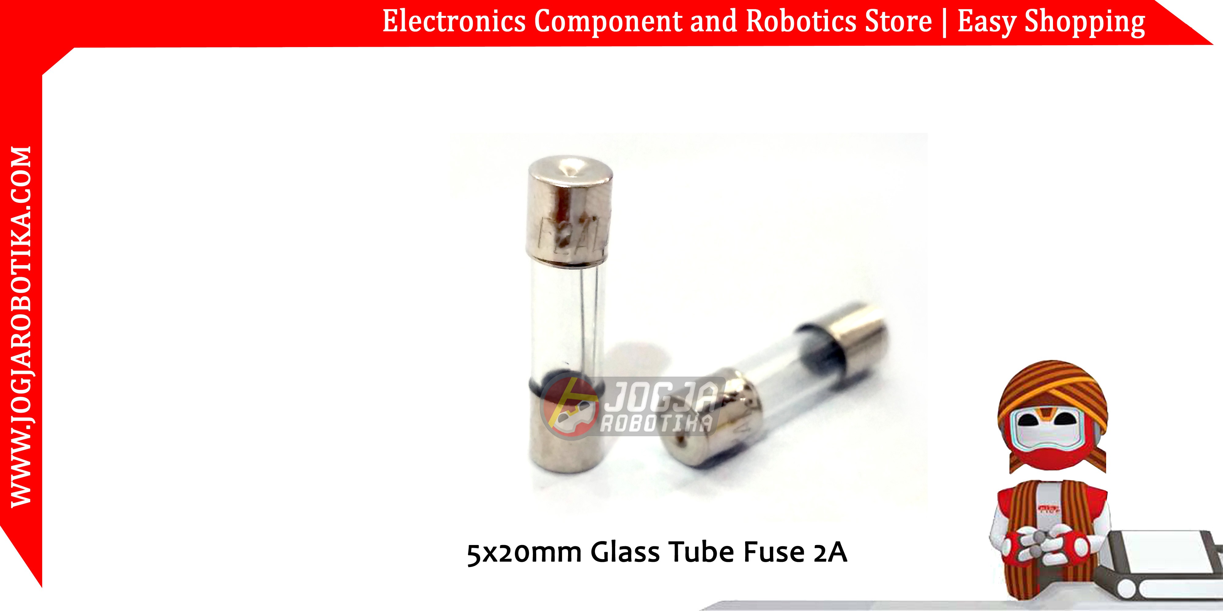 5x20mm Glass Tube Fuse 2A 250V