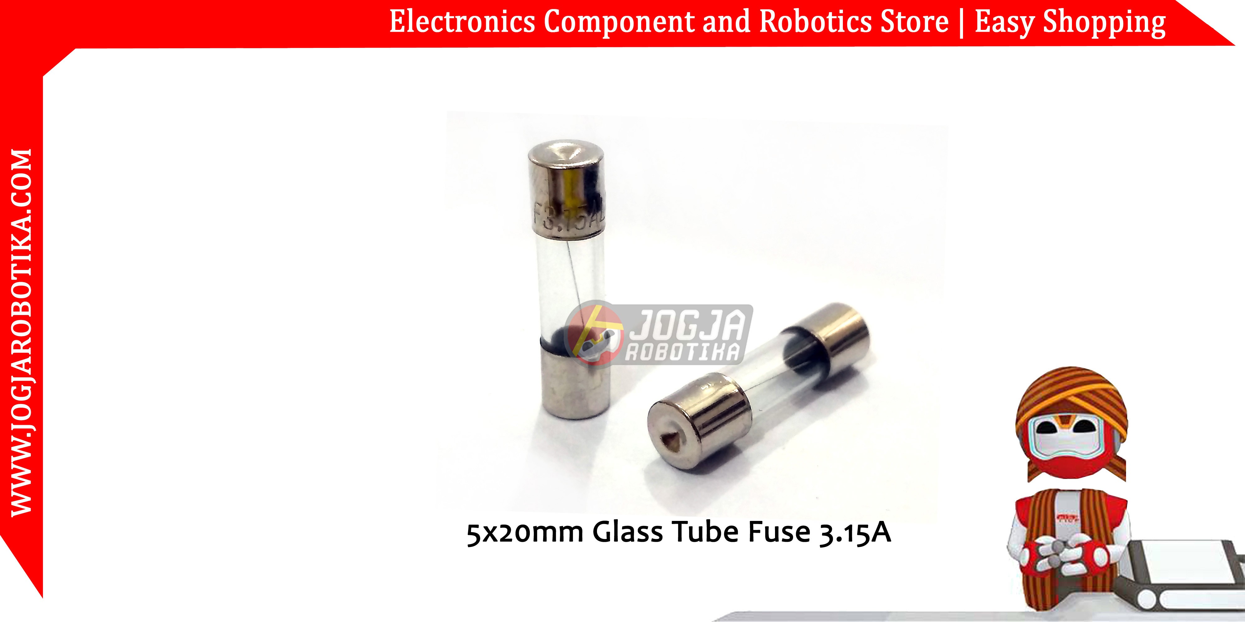 5x20mm Glass Tube Fuse 3.15A 250V