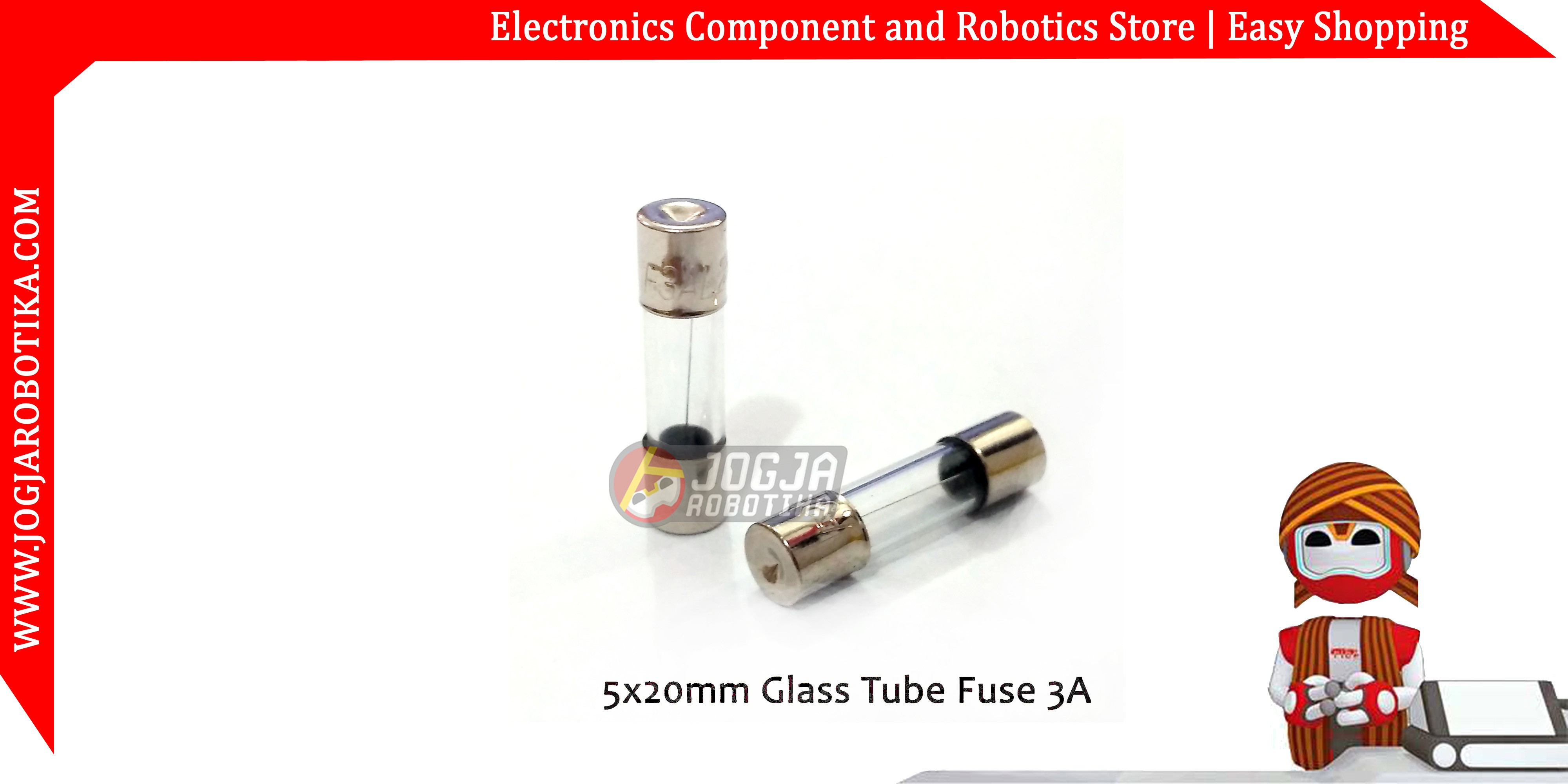 5x20mm Glass Tube Fuse 3A 250V