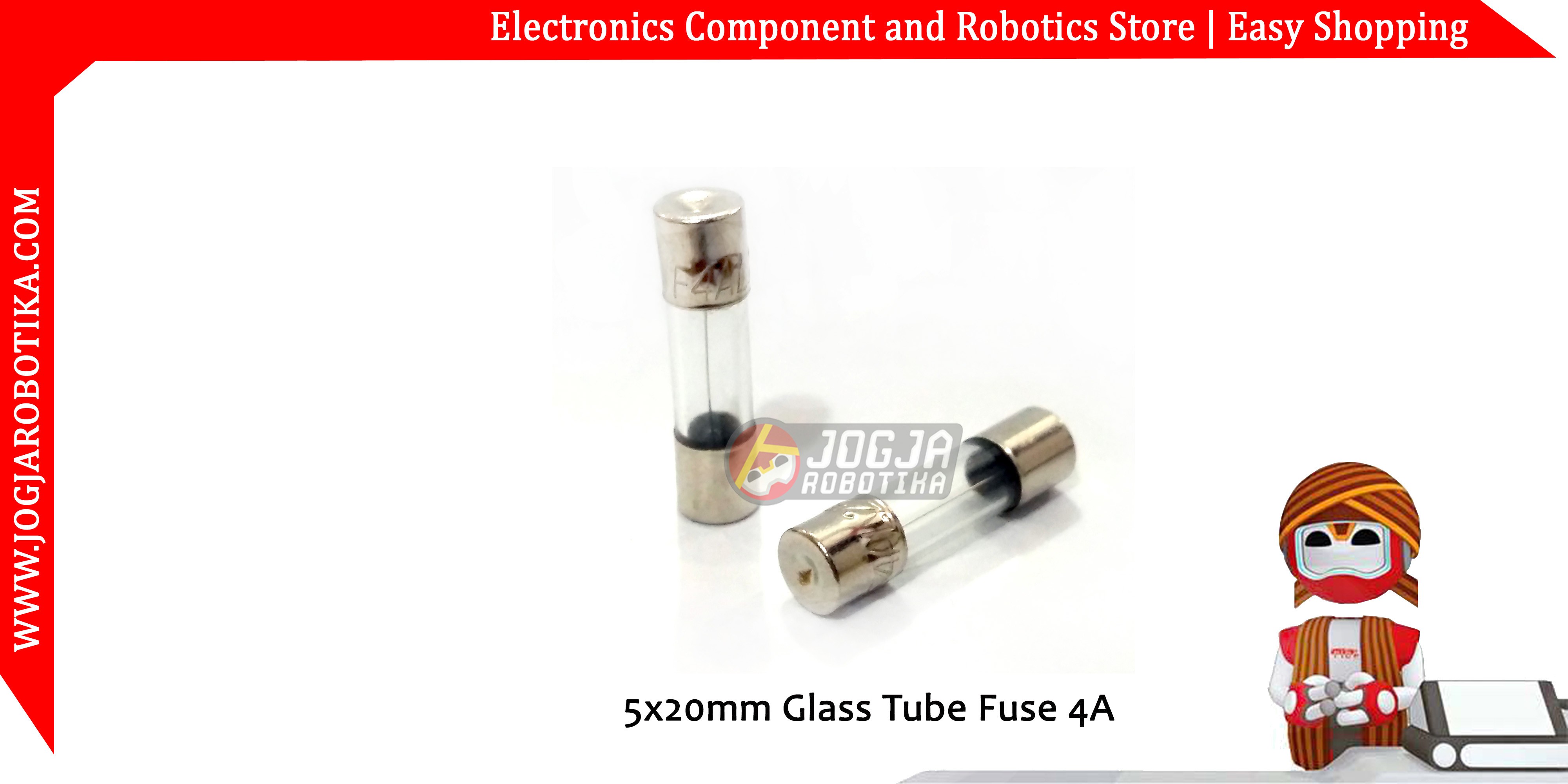 5x20mm Glass Tube Fuse 4A 250V