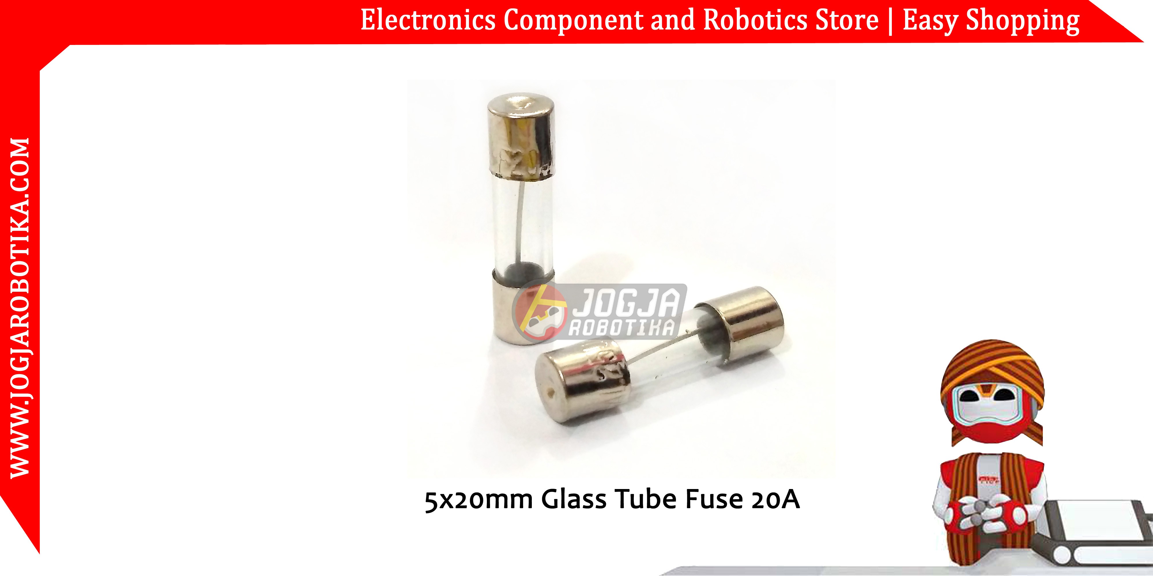 5x20mm Glass Tube Fuse 20A 250V