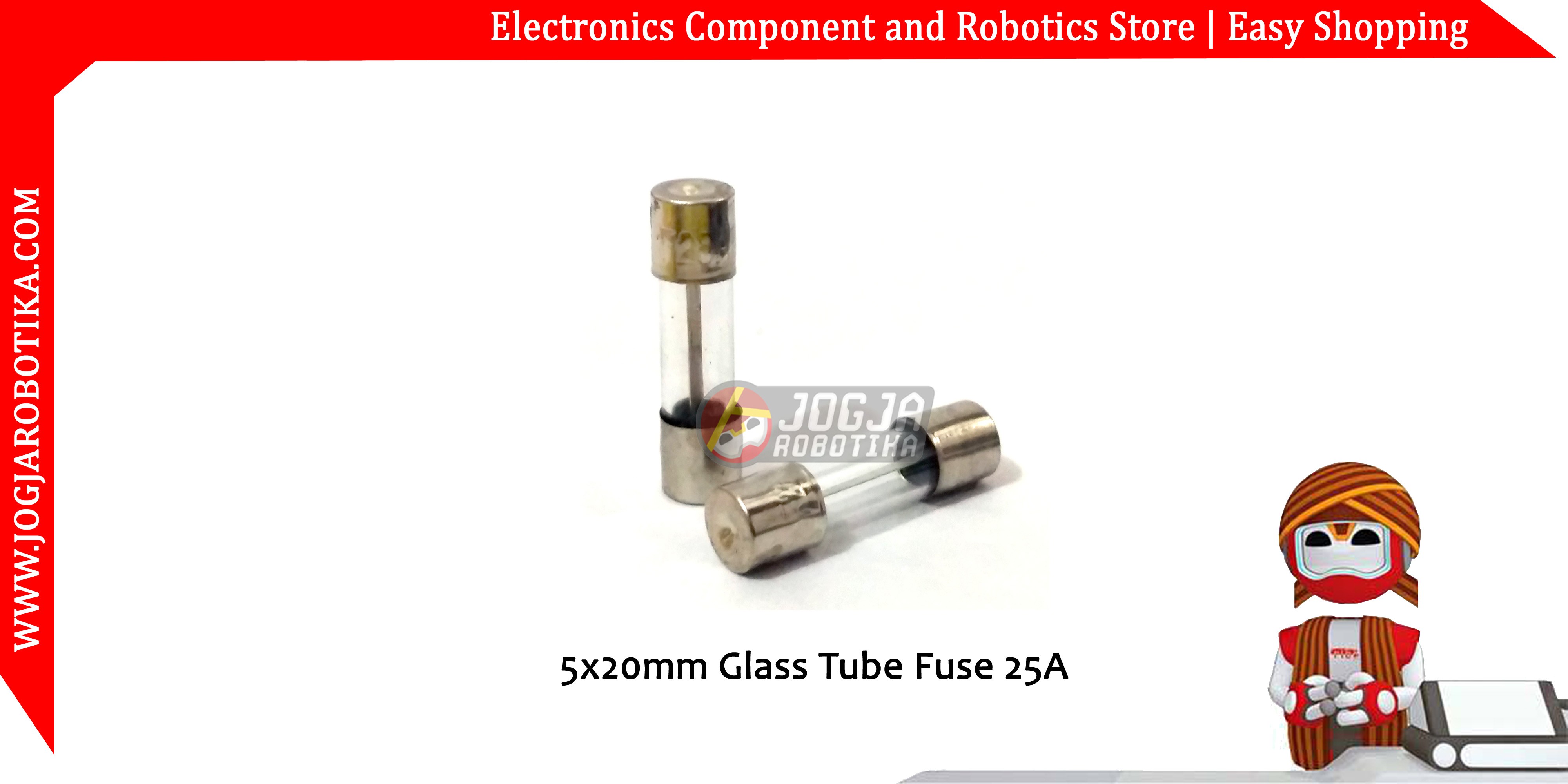 5x20mm Glass Tube Fuse 25A 250V