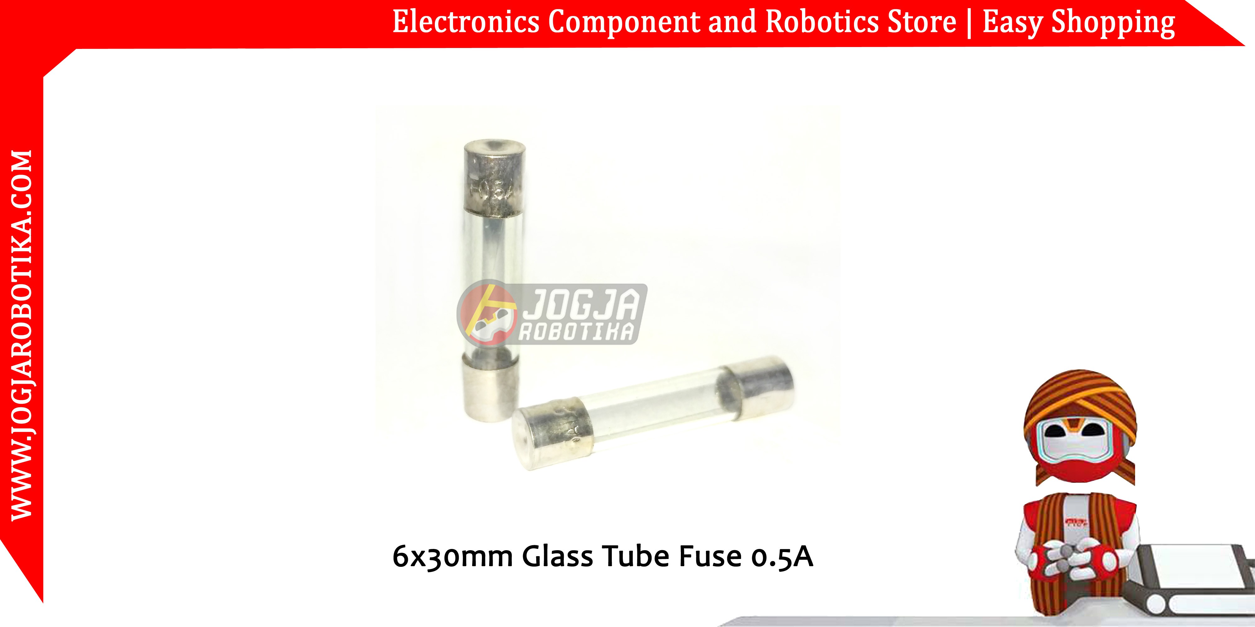 6x30mm Glass Tube Fuse 0.5A 250V