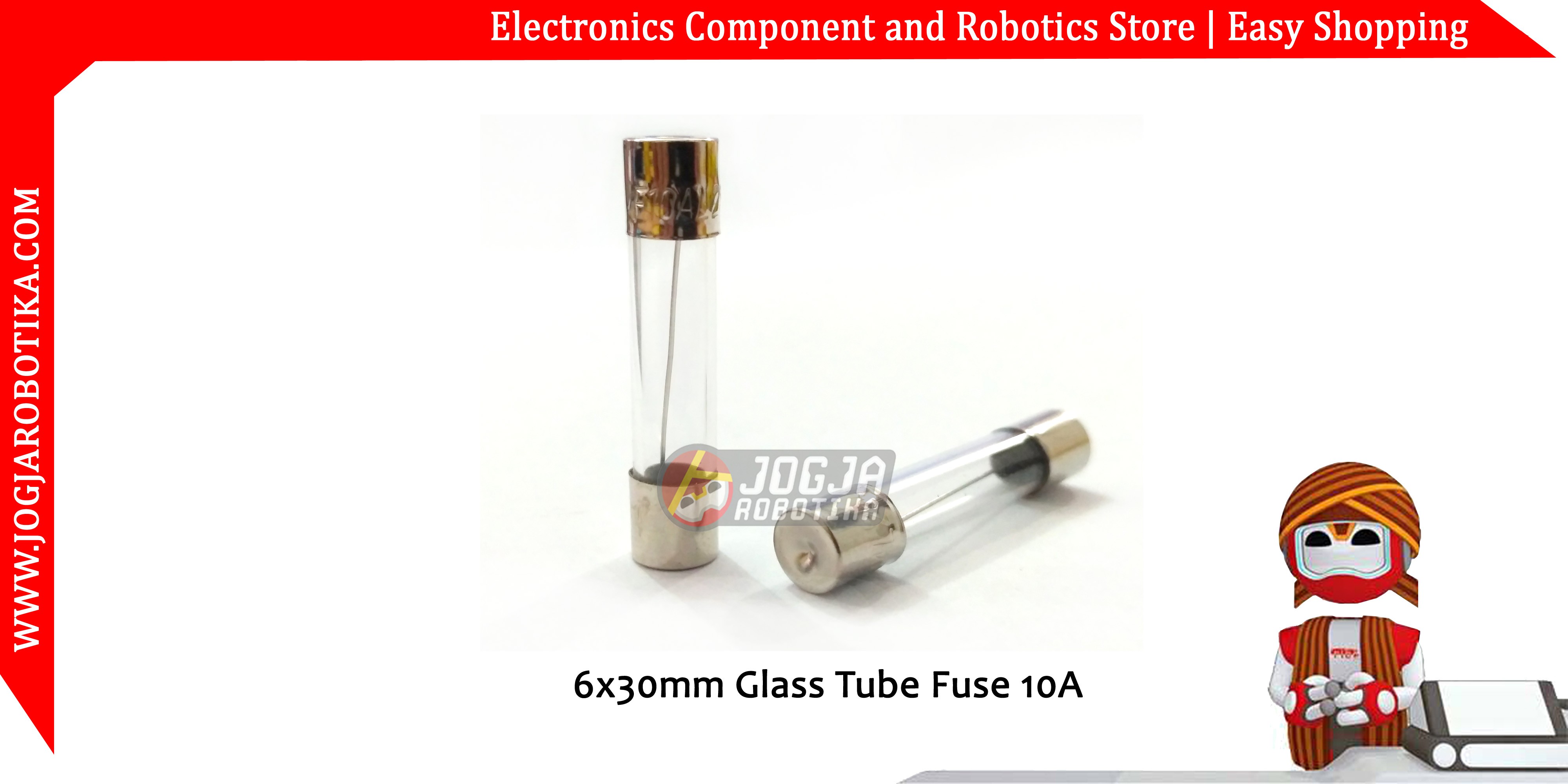 6x30mm Glass Tube Fuse 10A 250V