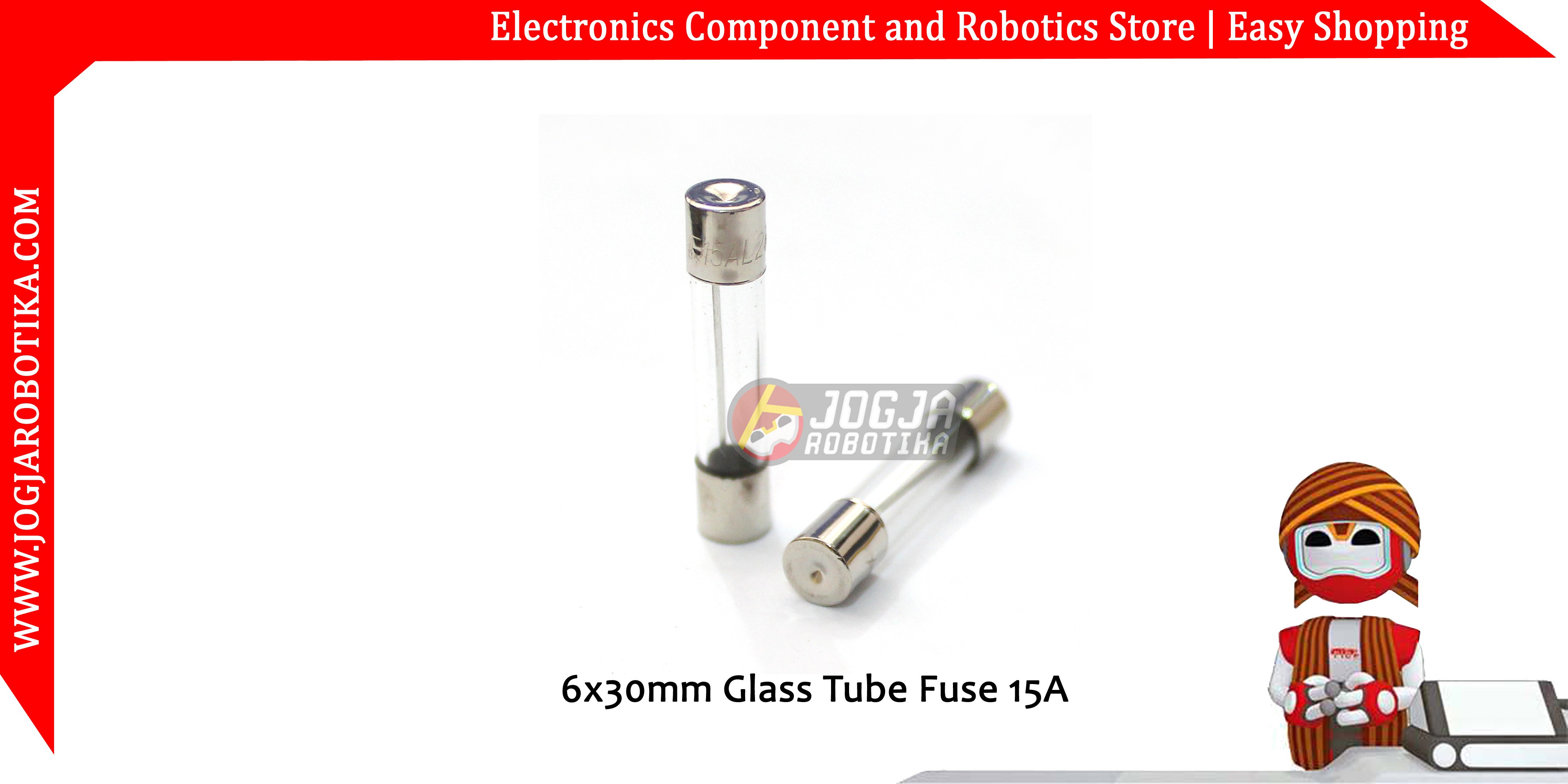 6x30mm Glass Tube Fuse 15A 250V