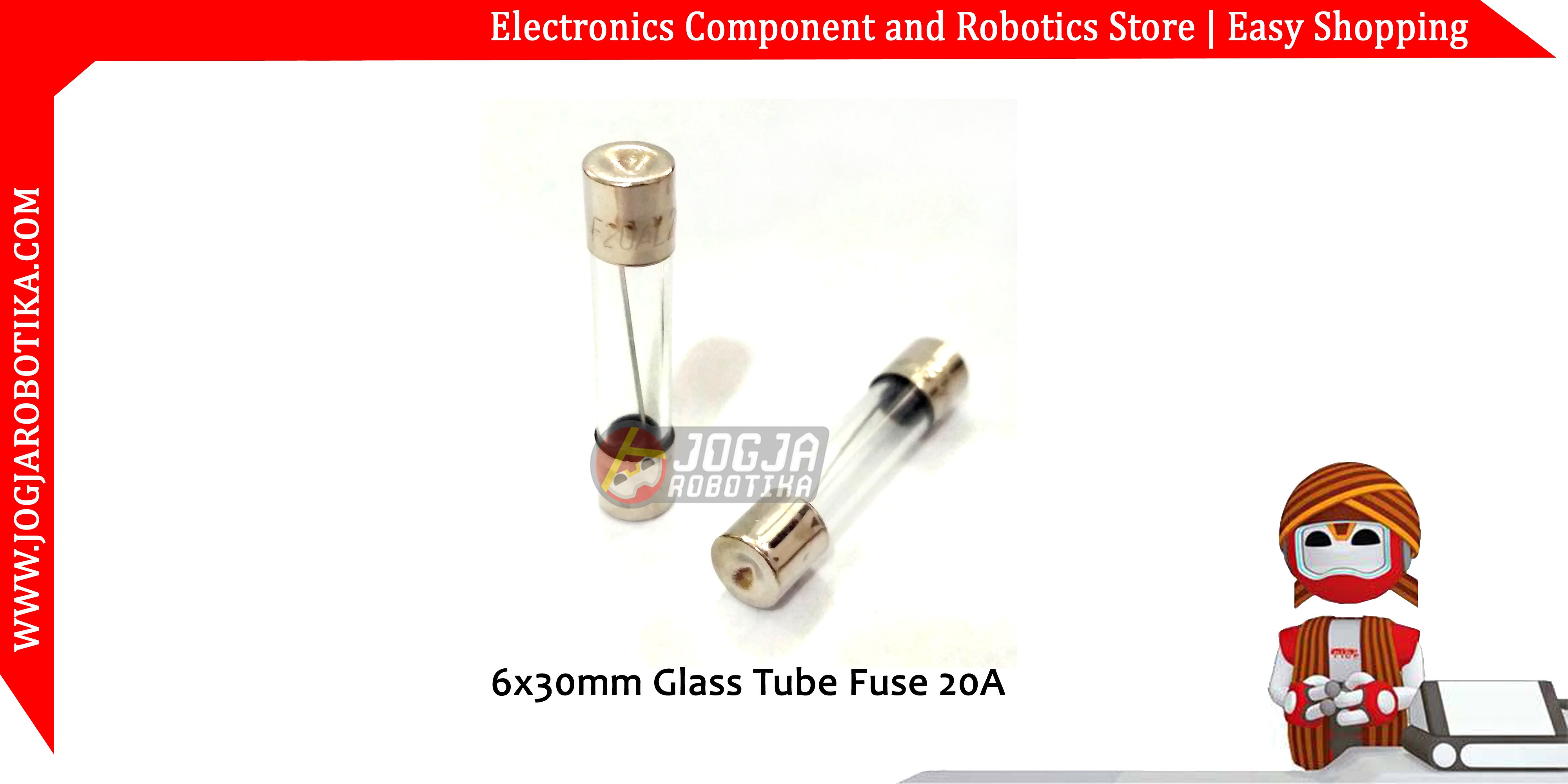 6x30mm Glass Tube Fuse 20A 250V