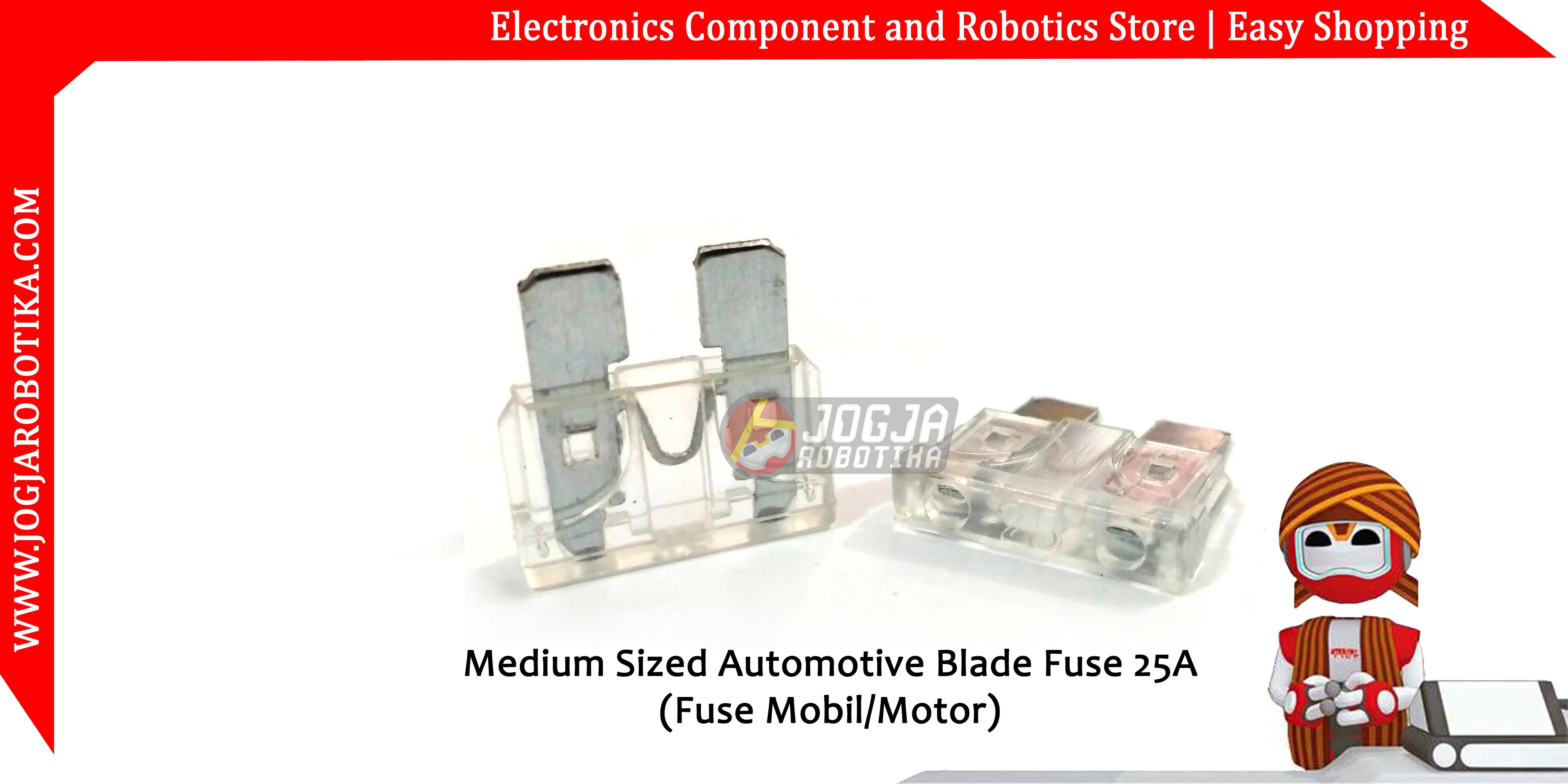 Medium Sized Automotive Blade Fuse 25A