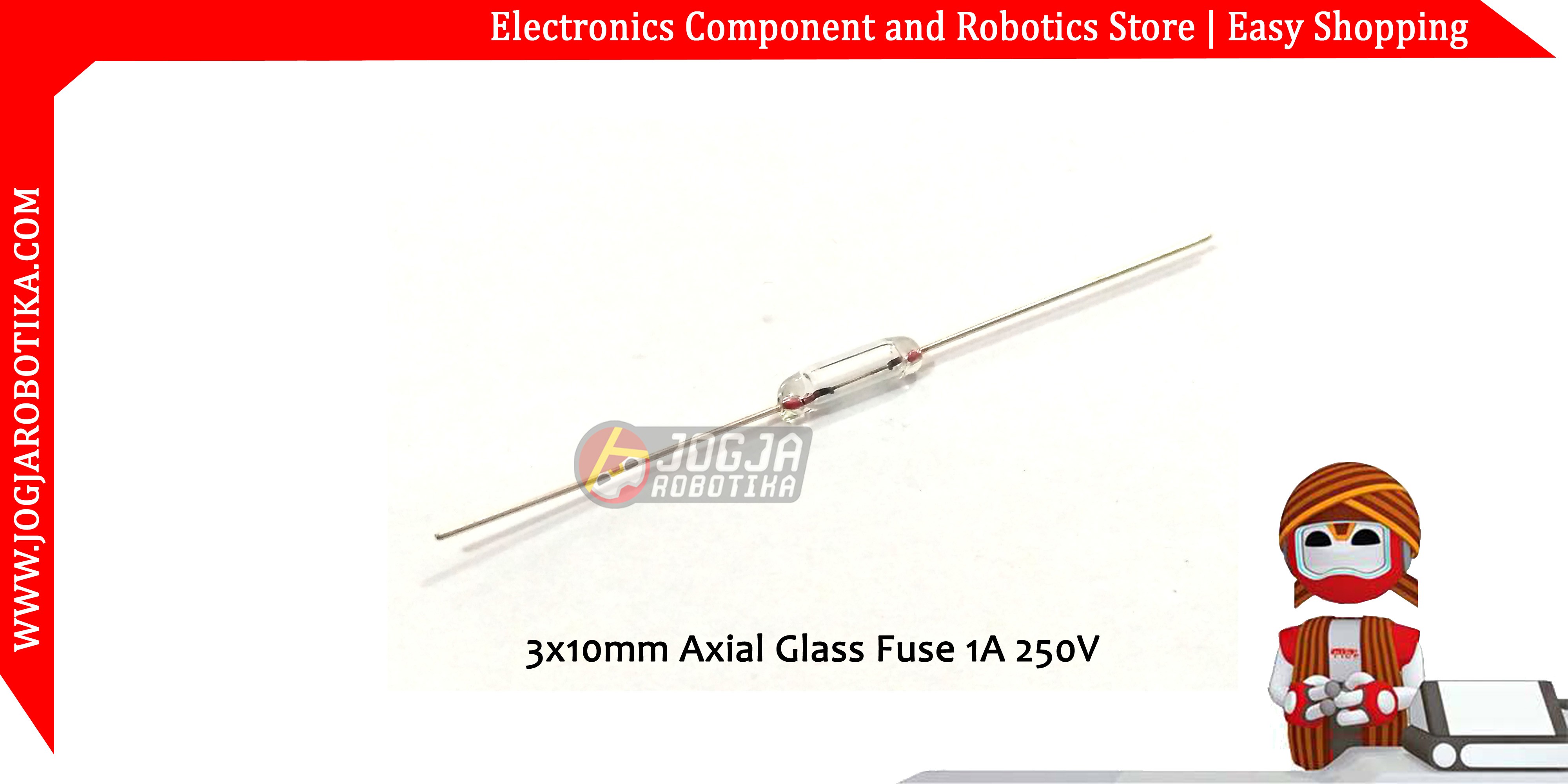 3x10mm Axial Glass Fuse 1A 250V