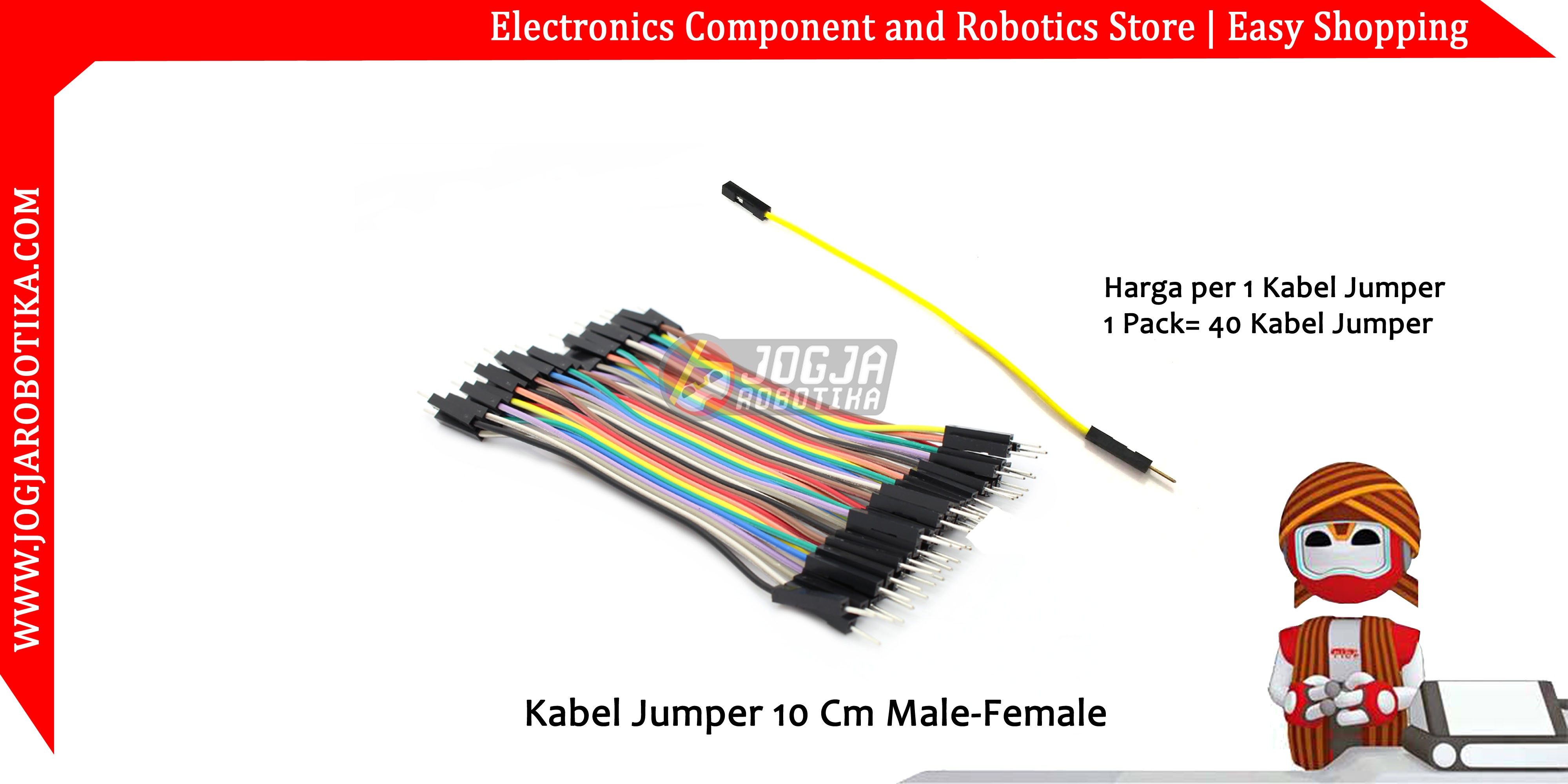Kabel Jumper 10 Cm Male-Female Ecer 1pcs
