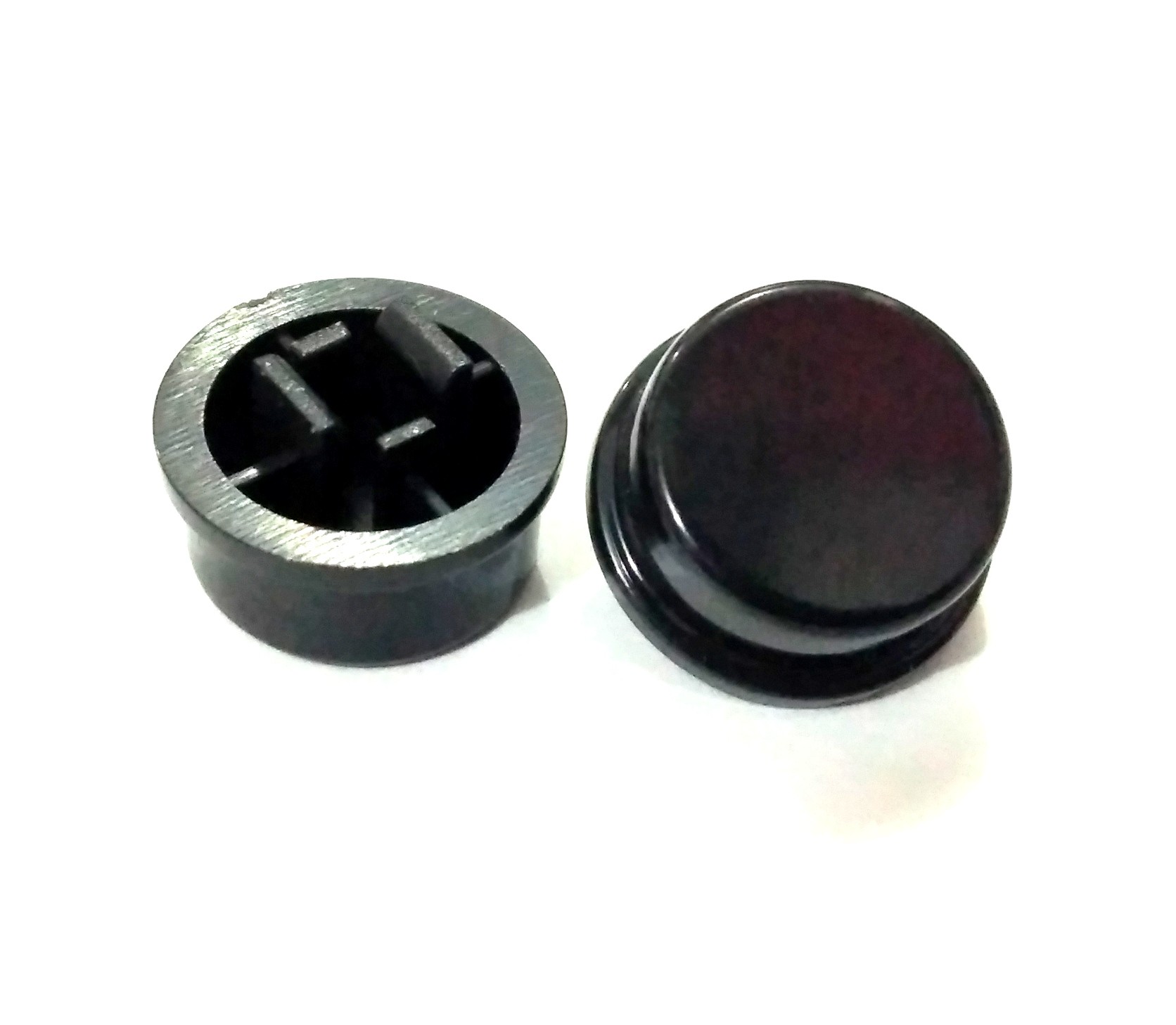 Knop/Cap Push Button 4 kaki 12x12x7.3mm-Hitam