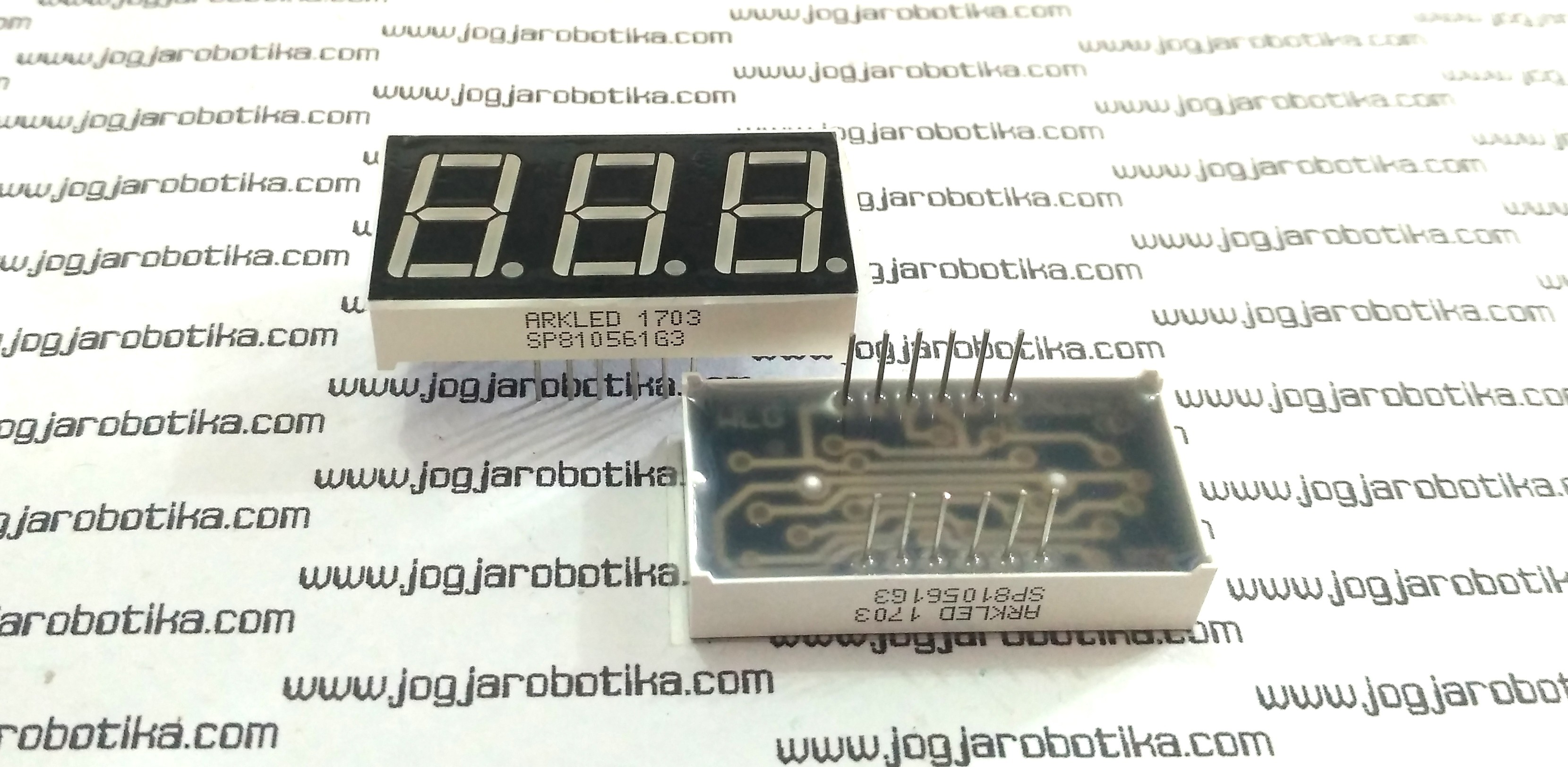3 Digit Seven Segment Common Anoda 0.56 Inch - Hijau (Pure Green)