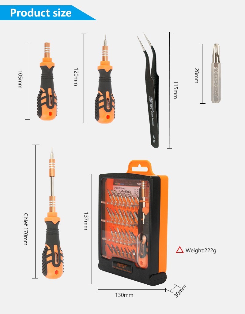 Obeng Set JAKEMY JM-8101 33 IN 1 Precision Screwdriver Set