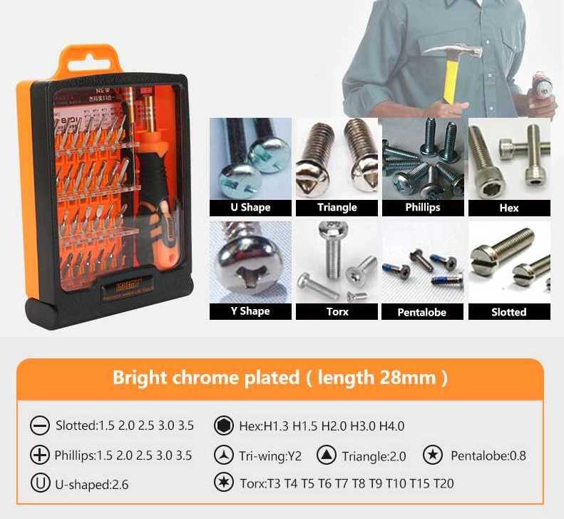 Obeng Set JAKEMY JM-8101 33 IN 1 Precision Screwdriver Set