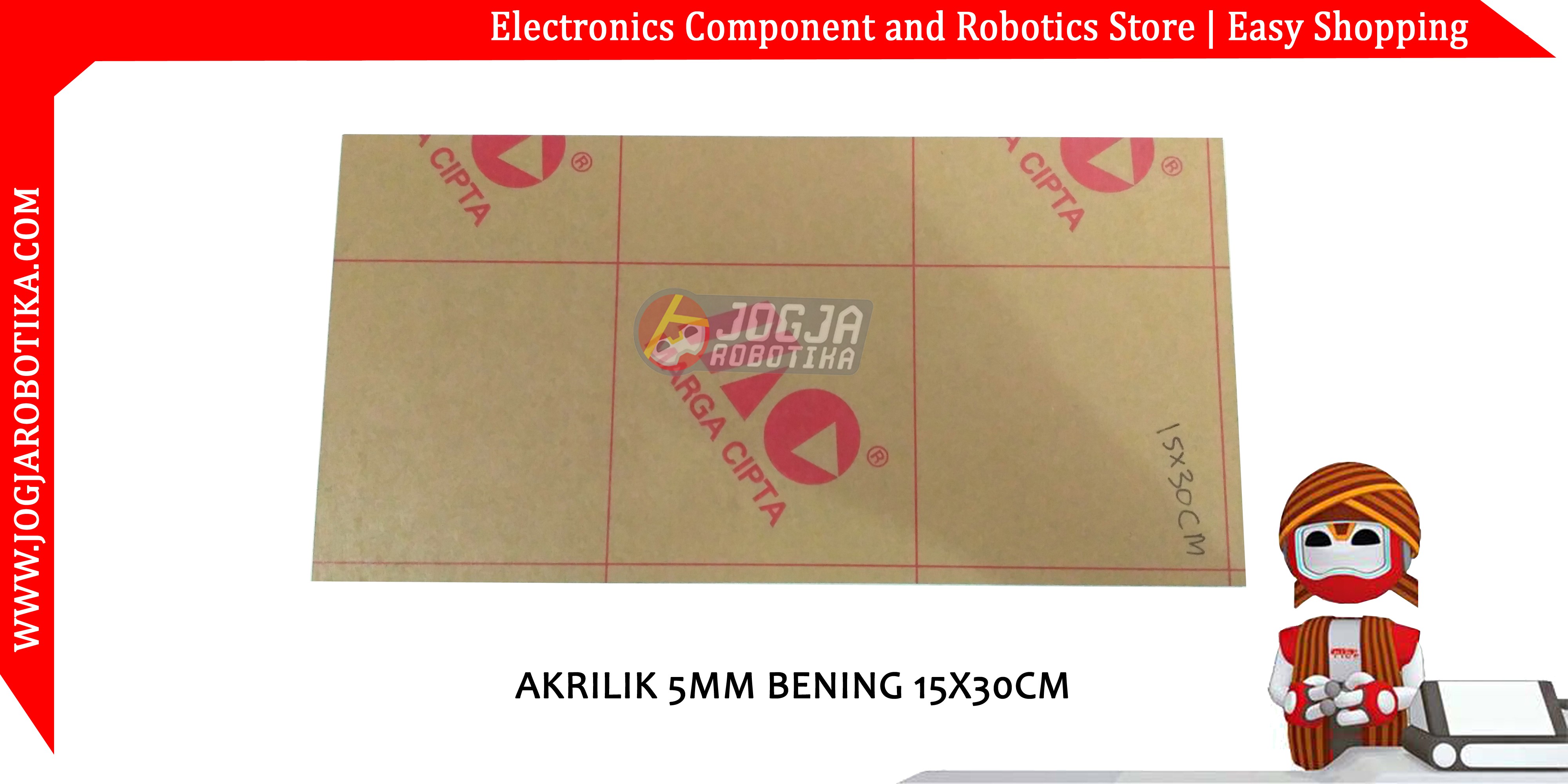 AKRILIK 5MM BENING 15X30CM