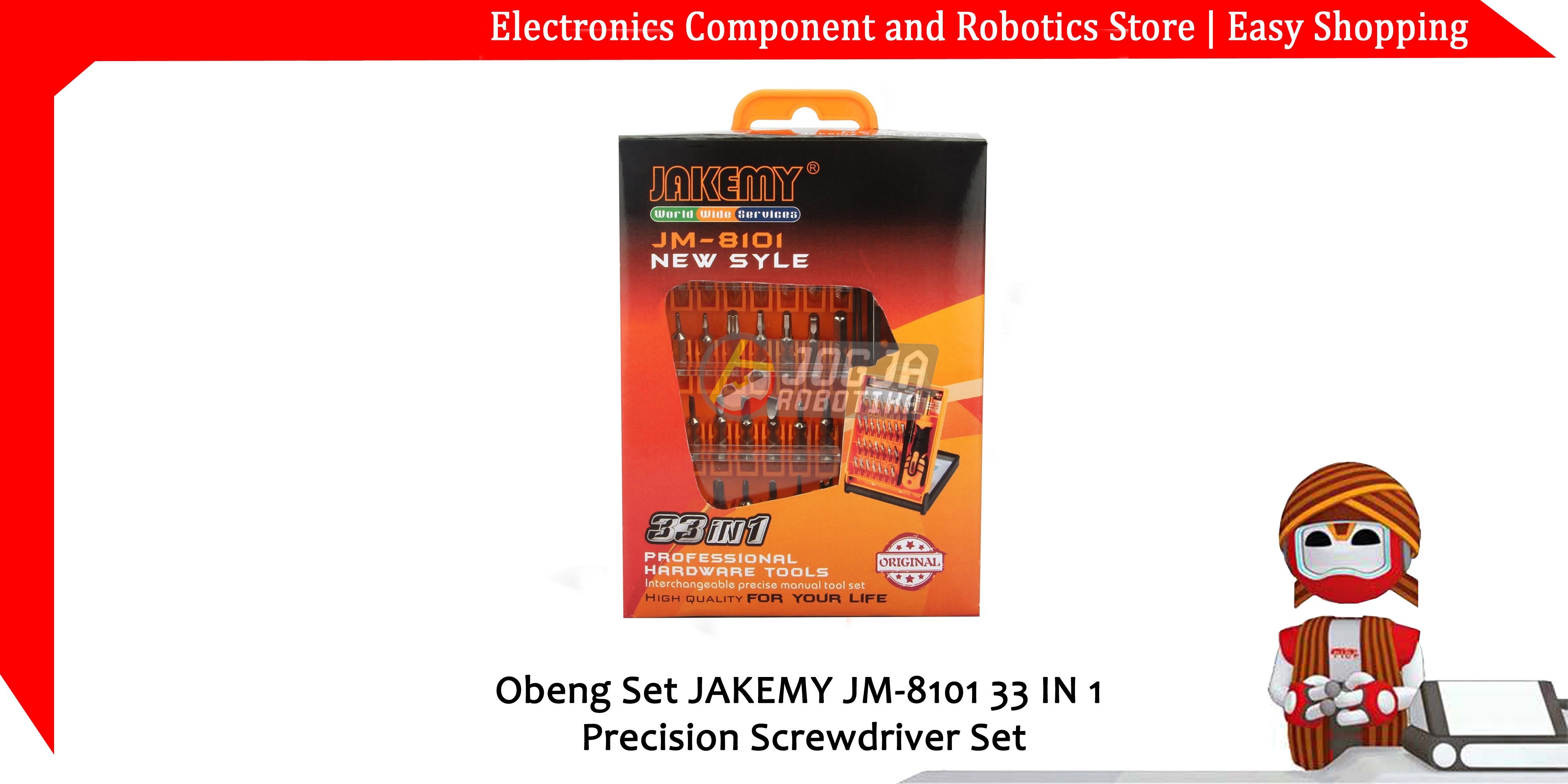 Obeng Set JAKEMY JM-8101 33 IN 1 Precision Screwdriver Set