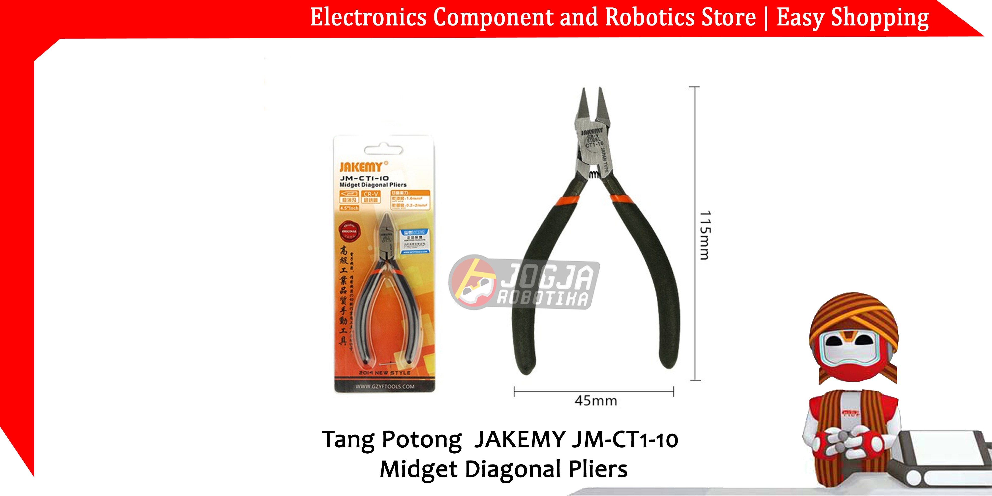 Tang Potong  JAKEMY JM-CT1-10 Midget Diagonal Pliers