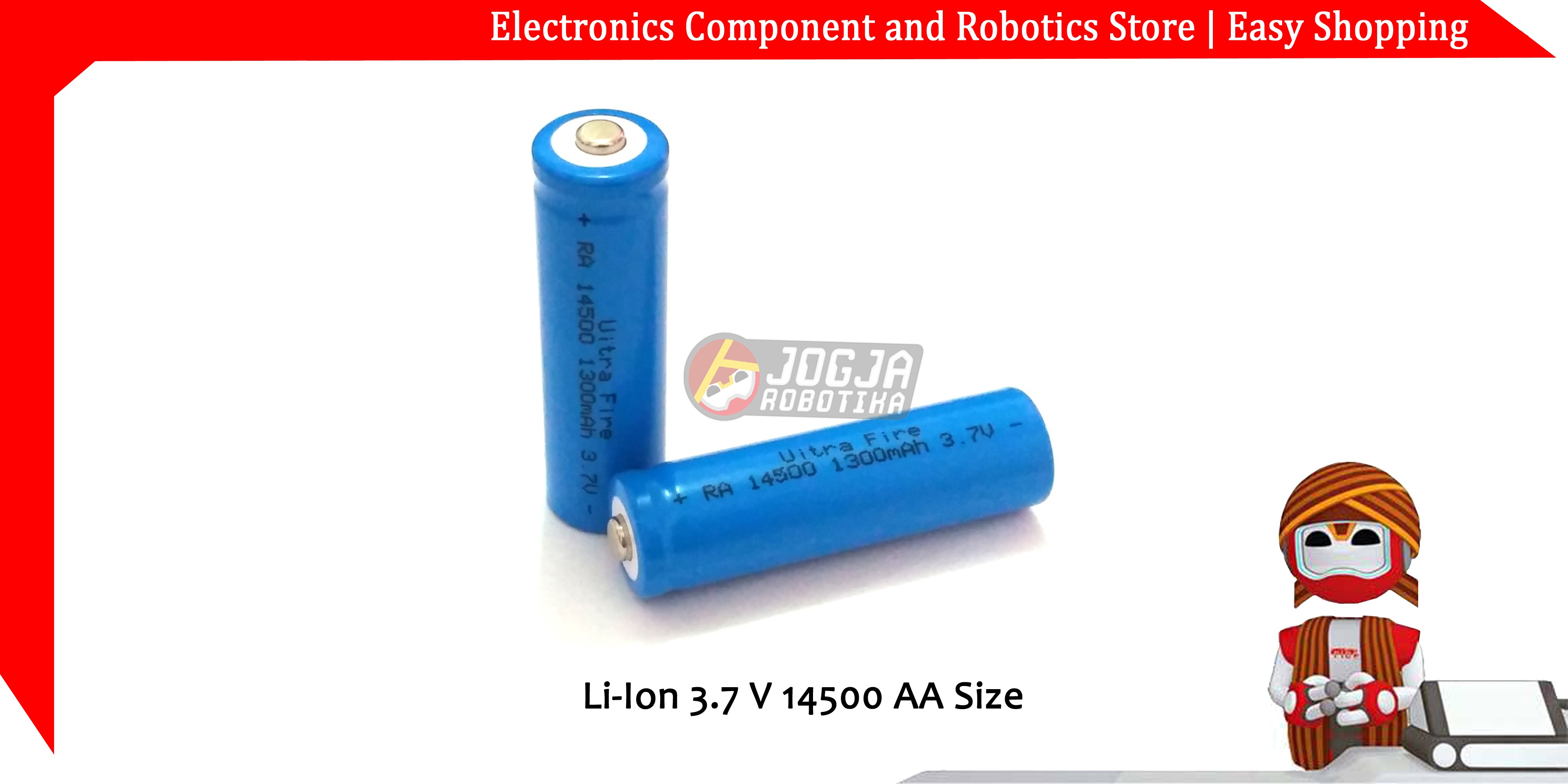Li-Ion 3.7 V 14500 AA Size