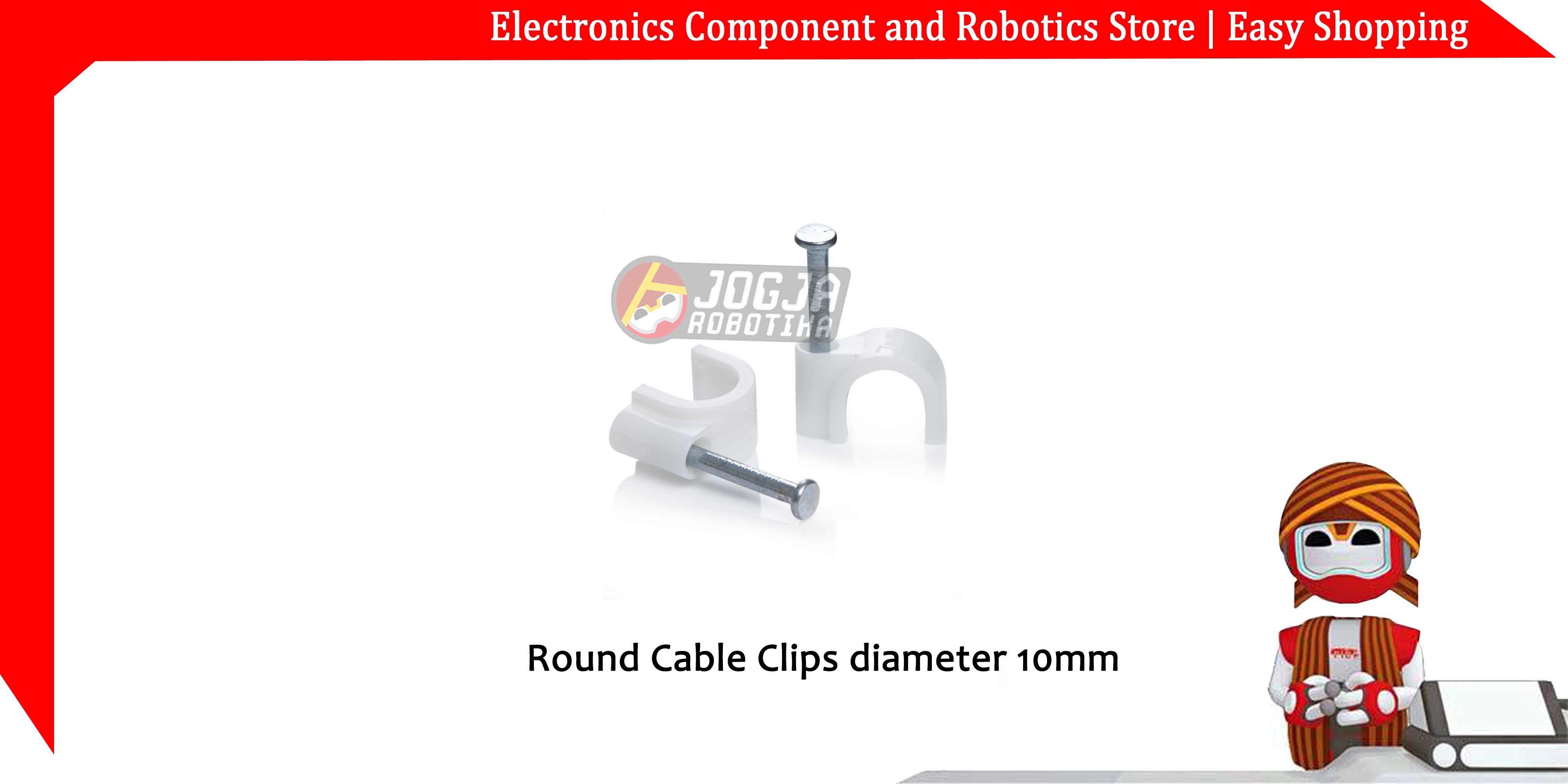 Round Cable Clips / Klem Kabel diameter 10mm YAN