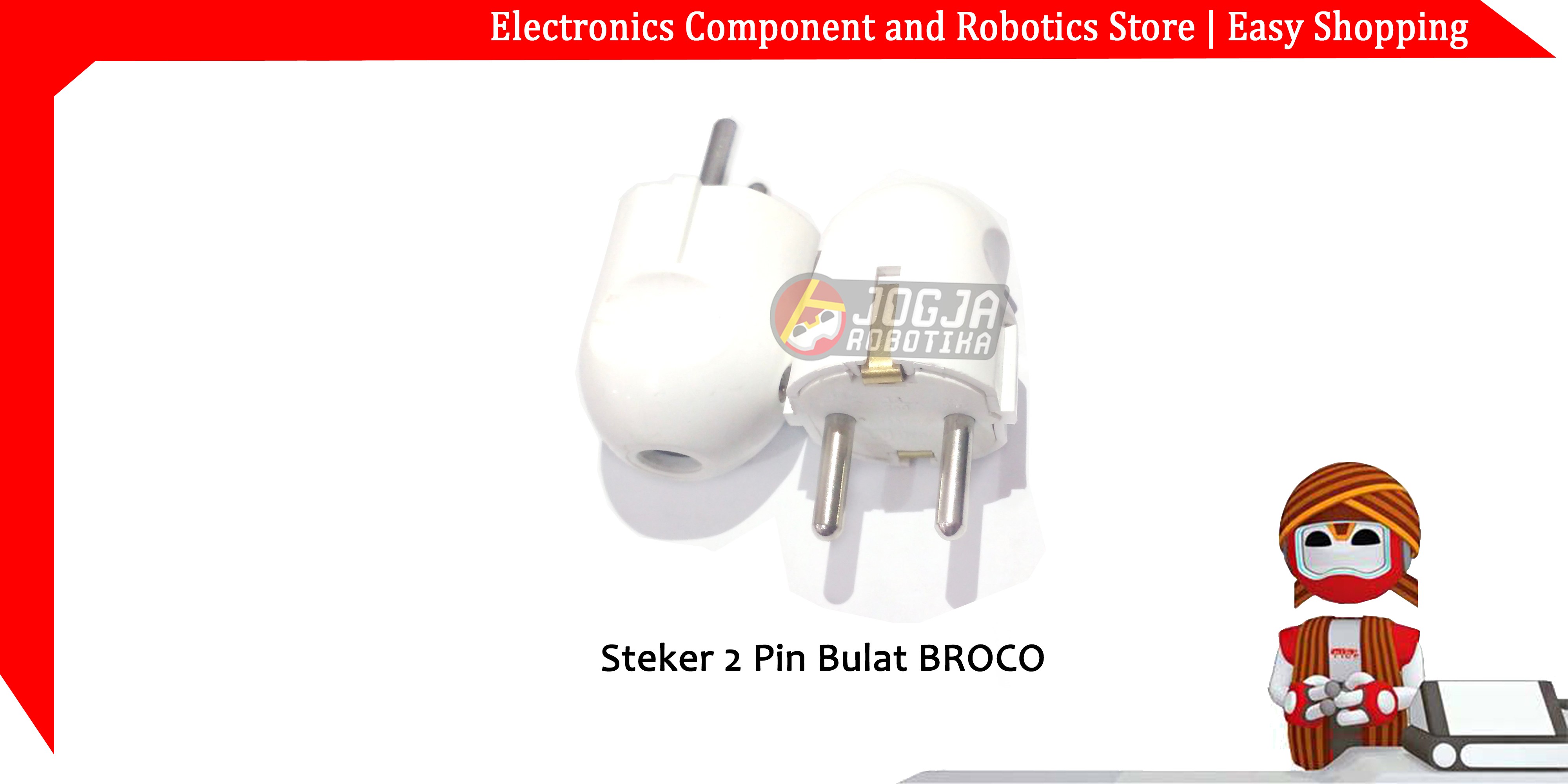 Steker 2 Pin Bulat BROCO