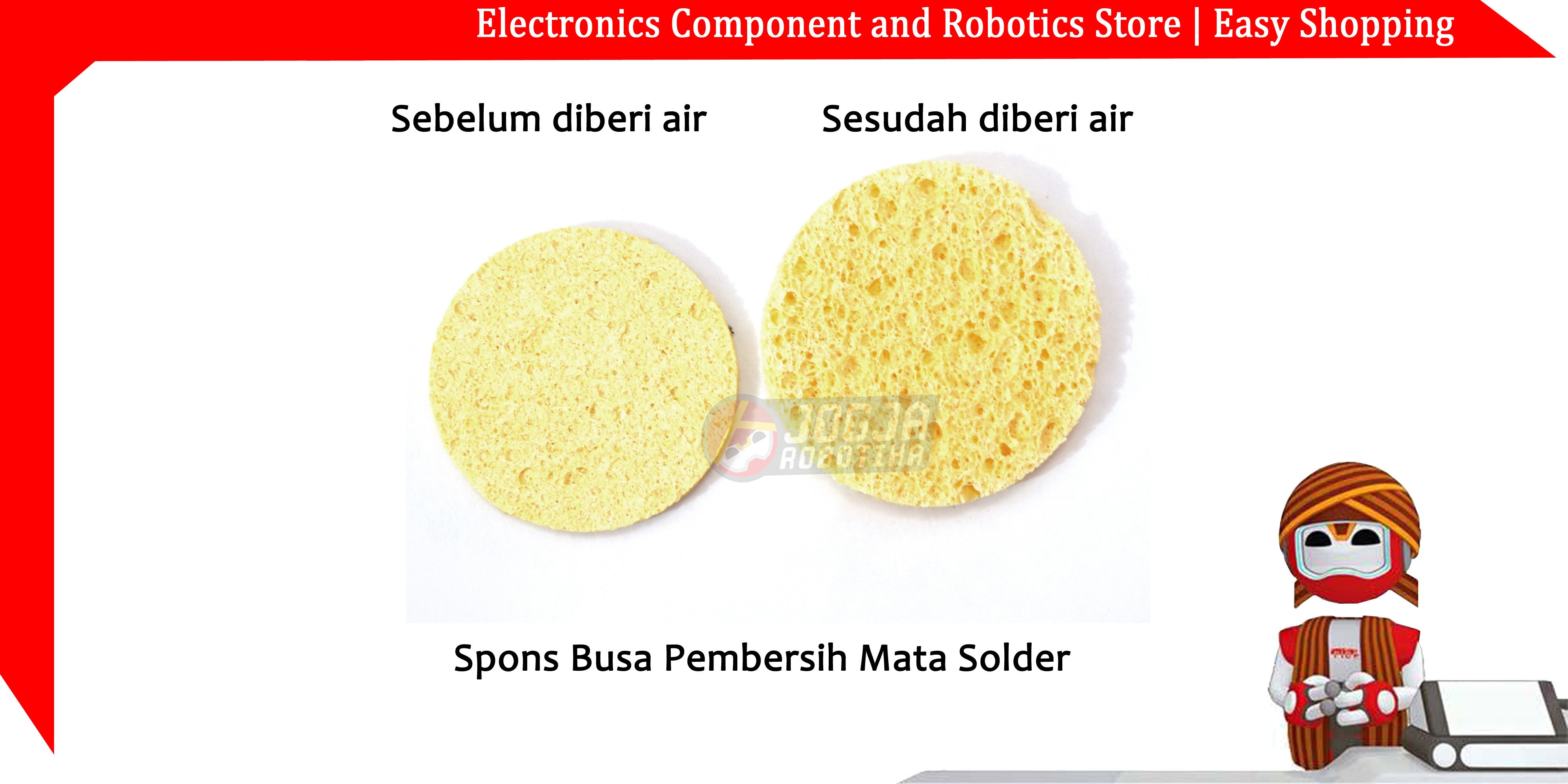 Spons Busa Pembersih Mata Solder- Bulat