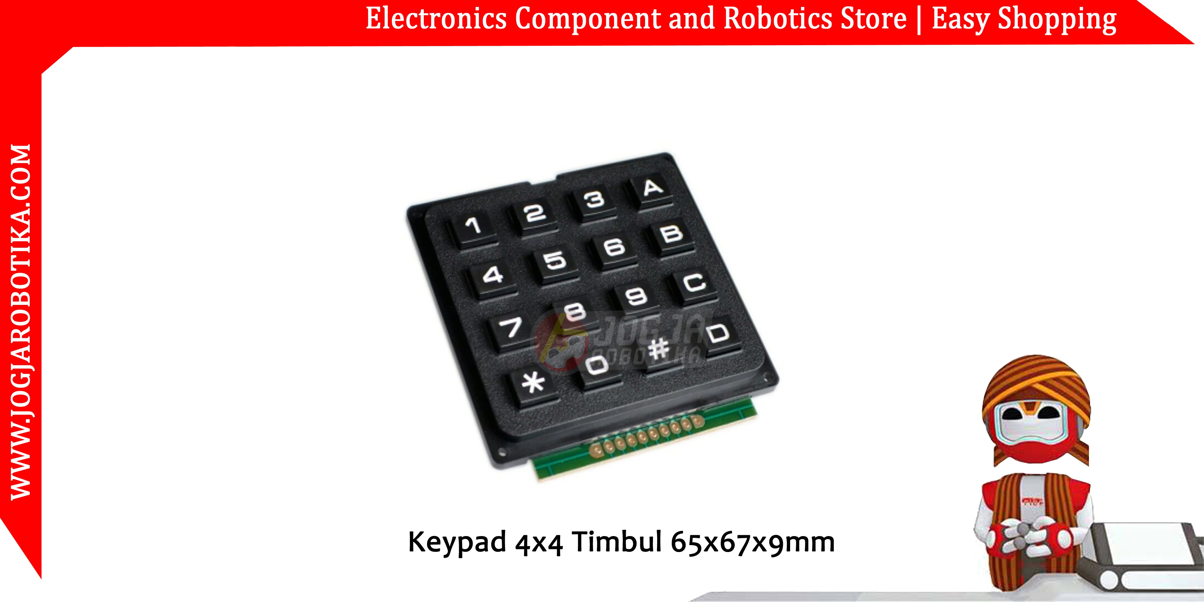 Keypad 4x4 Timbul 65x67x9mm