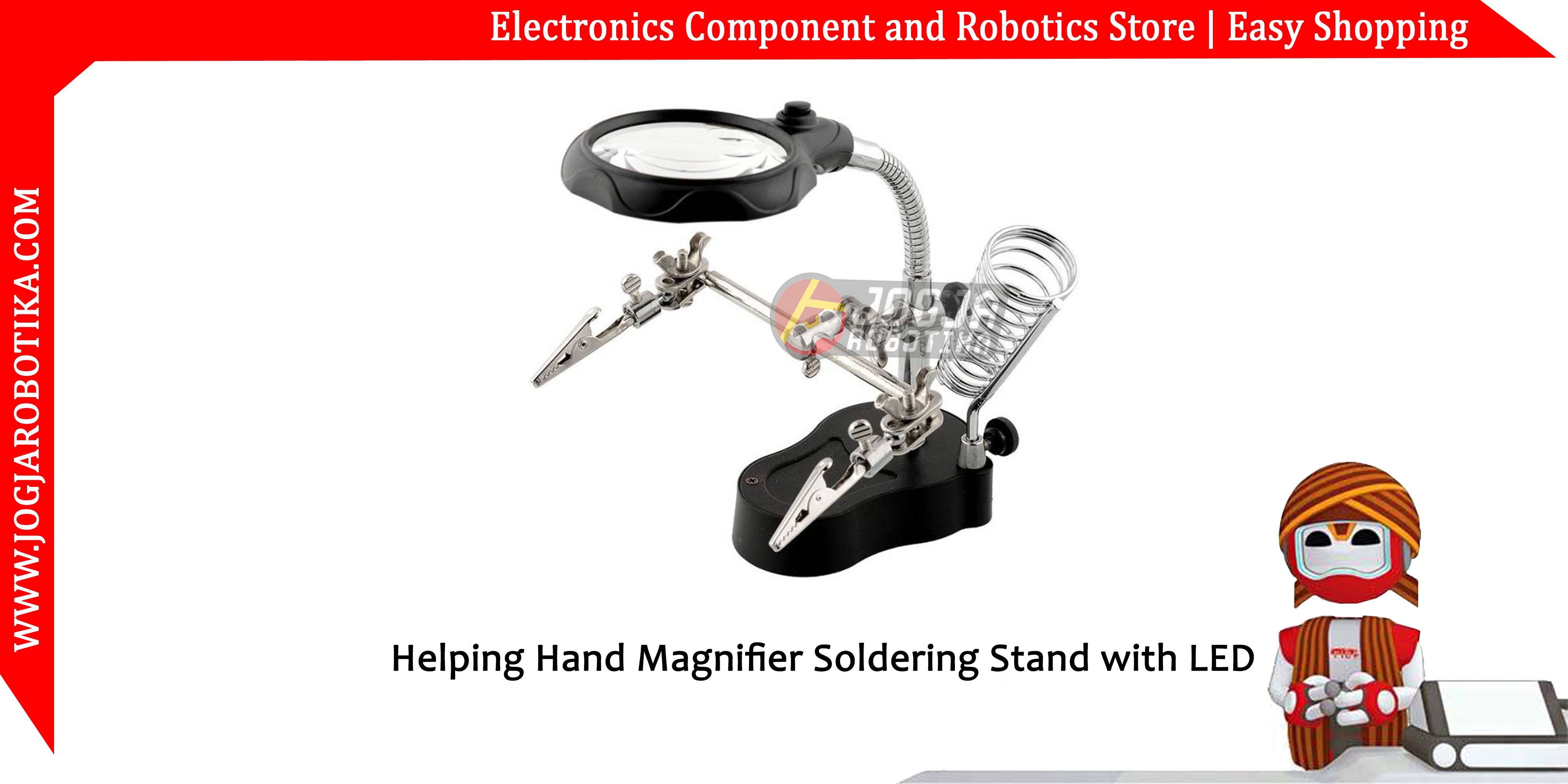 Helping Hand Magnifier Soldering Stand with LED MG16126-A