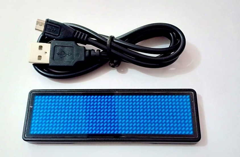 LED Name Badge-Biru