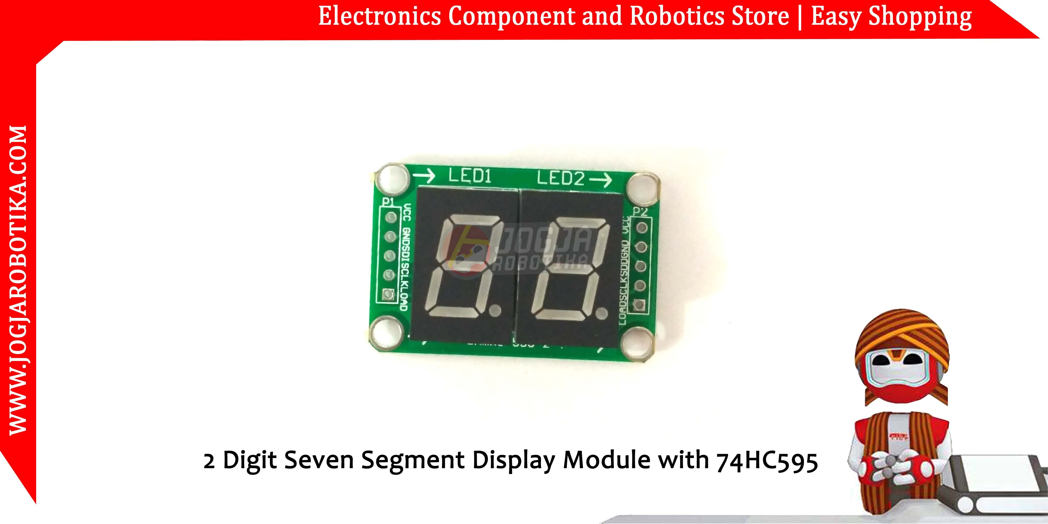 2 Digit Seven Segment Display Module with 74HC595