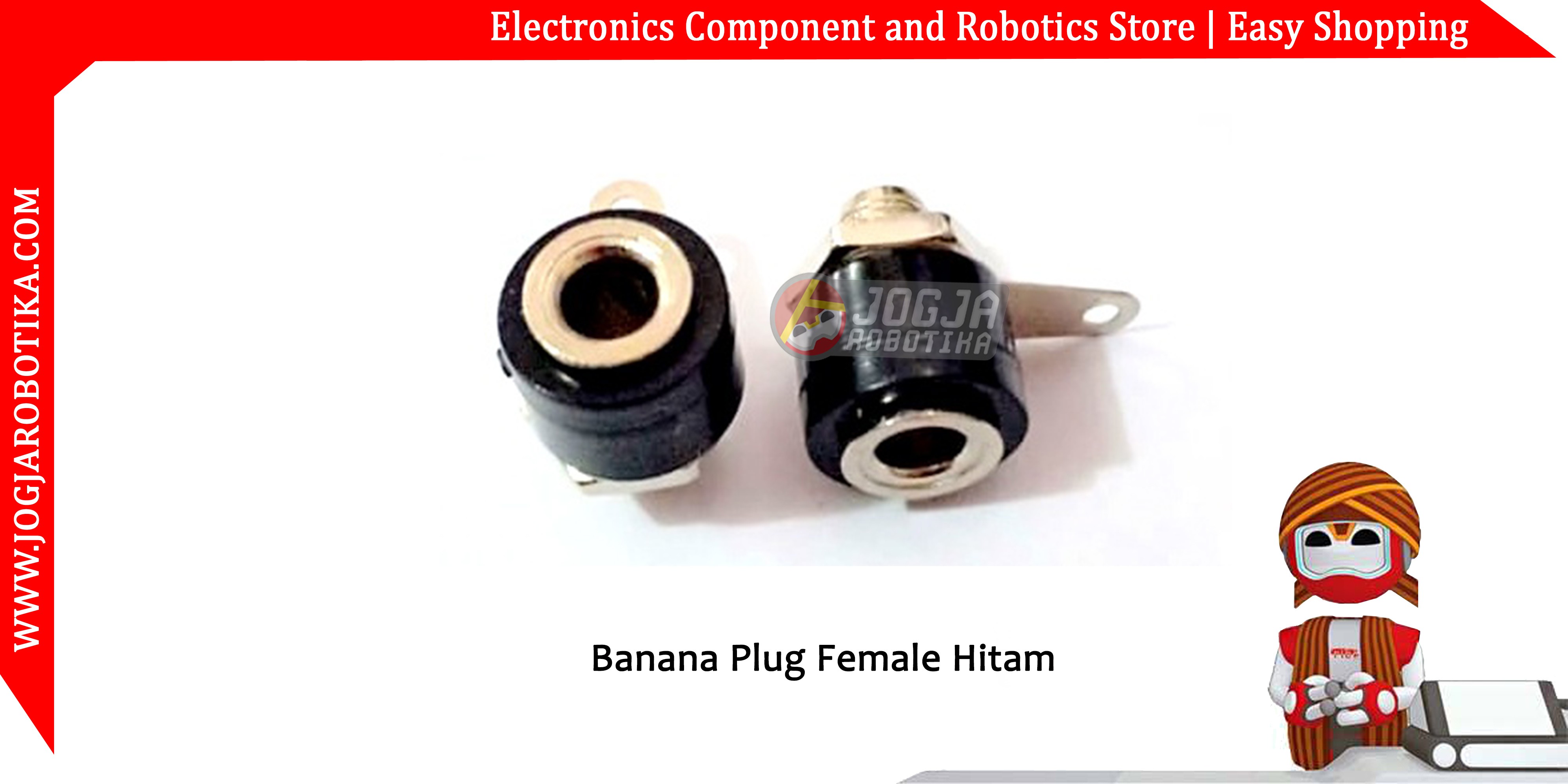 Banana Plug Female Hitam 4mm