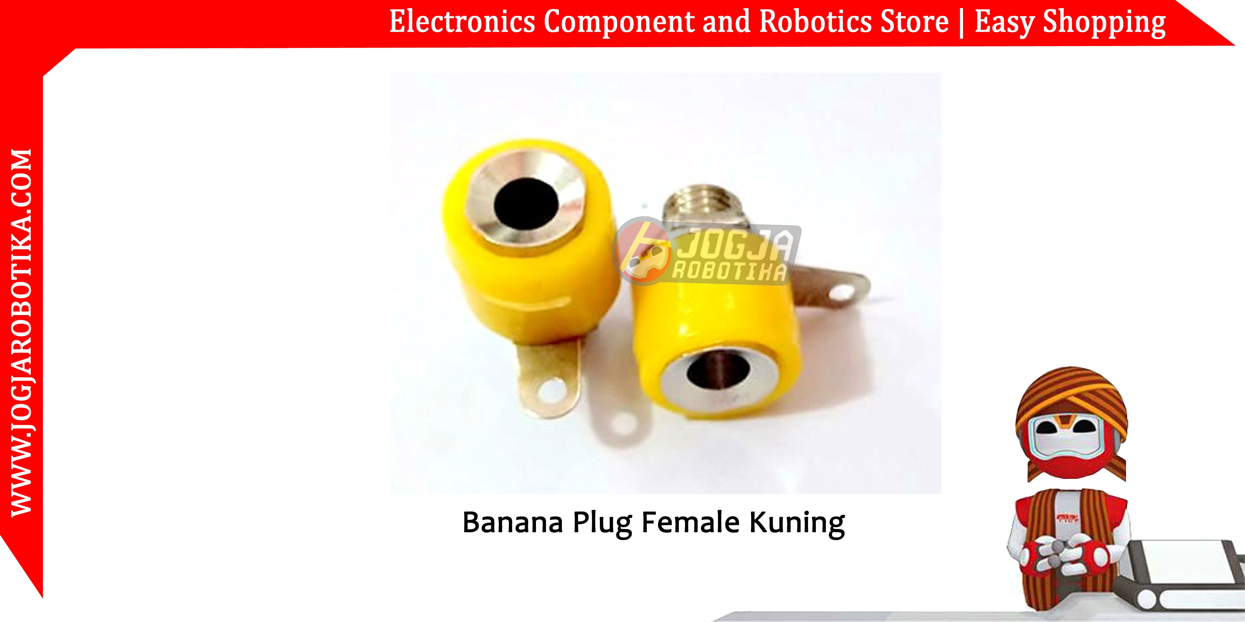 Banana Plug Female Kuning 4mm