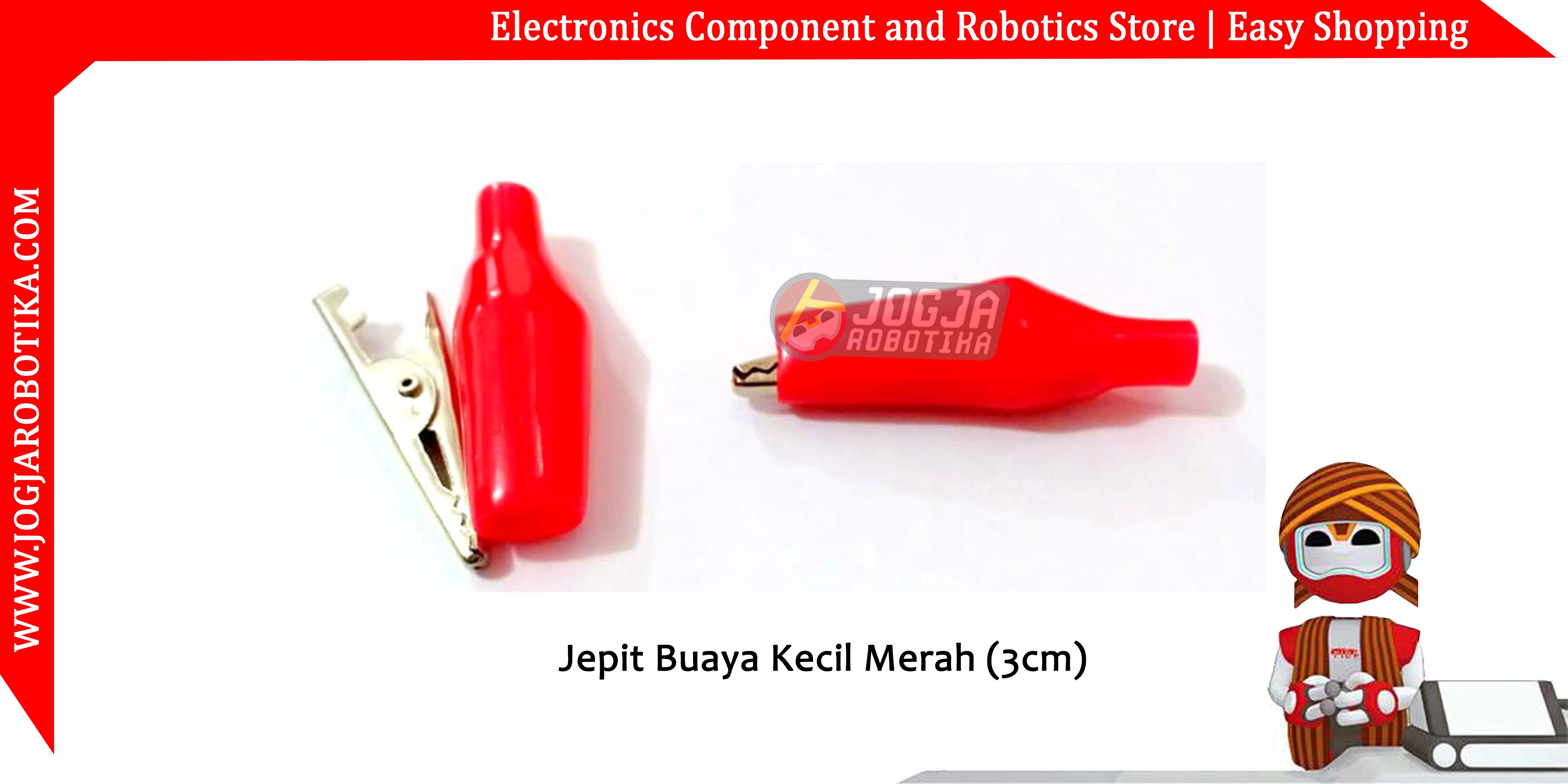 Jepit Buaya Kecil Merah (3cm)