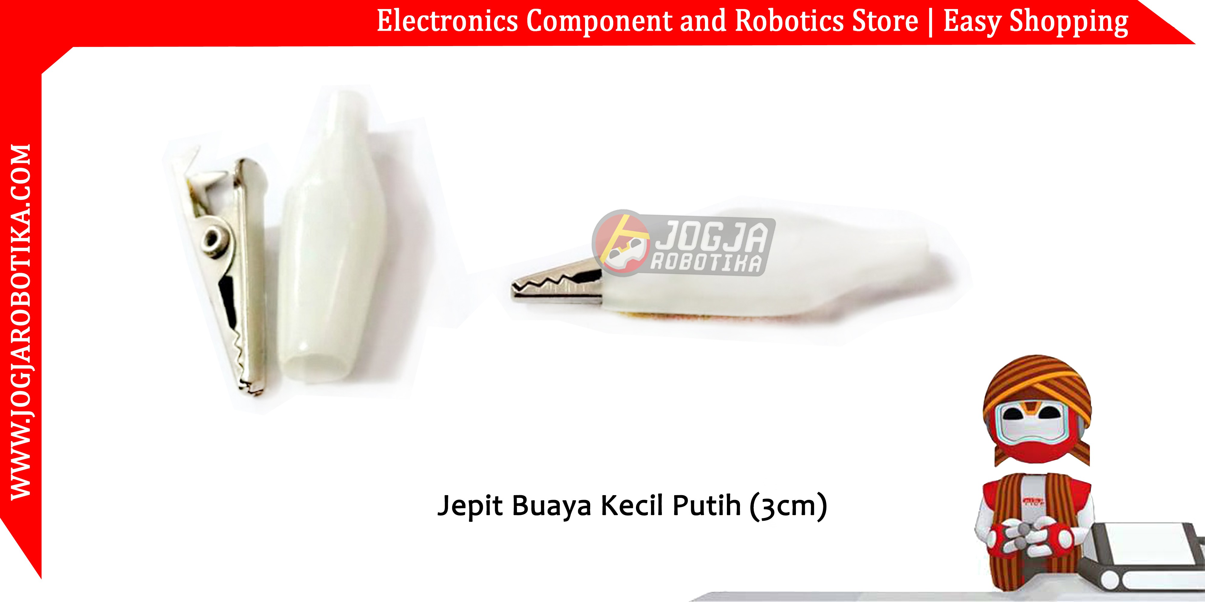 Jepit Buaya Kecil Putih (3cm)
