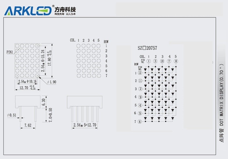 Dot Matrix 5x7 13x18mm