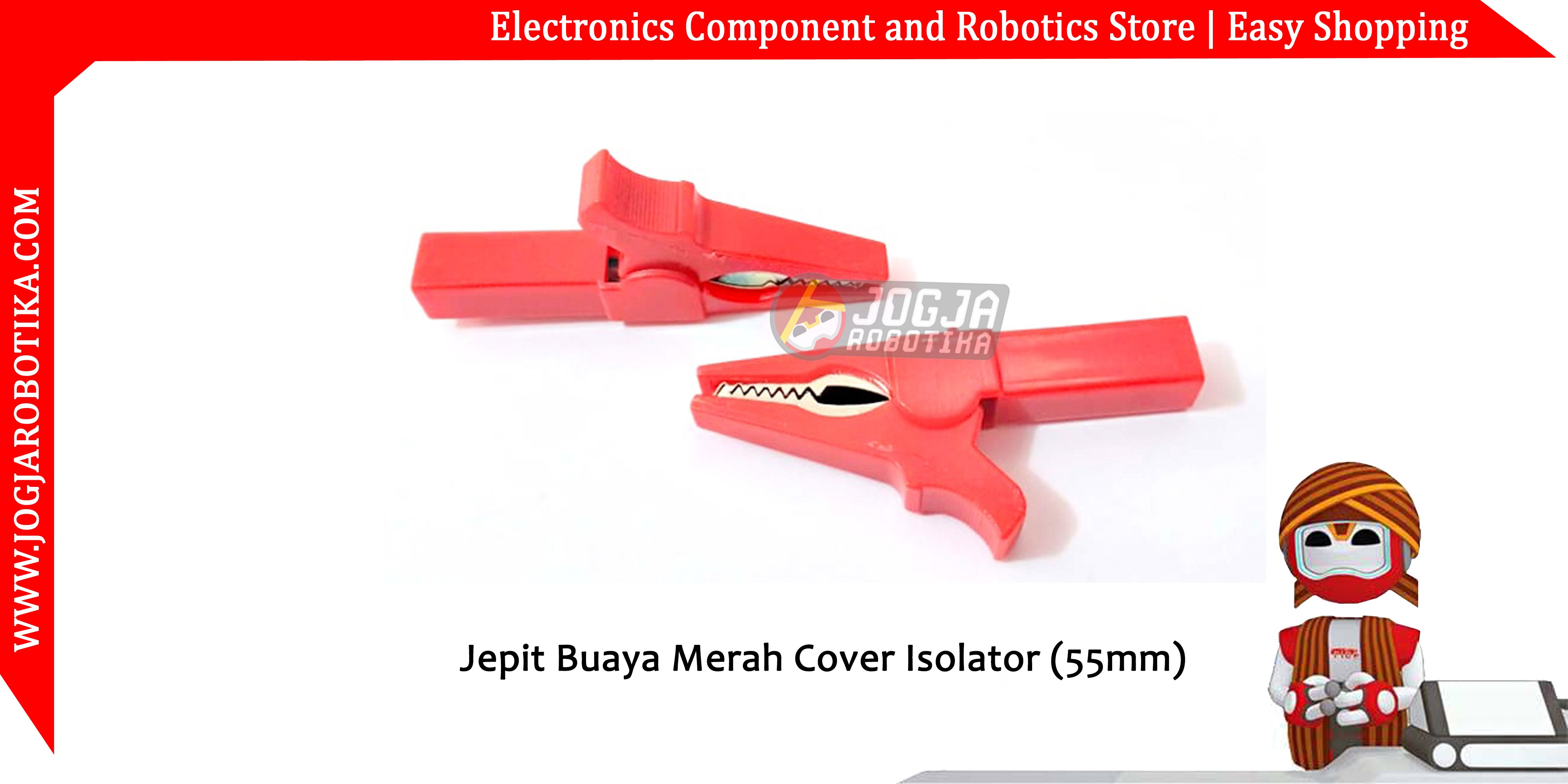 Jepit Buaya Merah Cover Isolator (55mm)